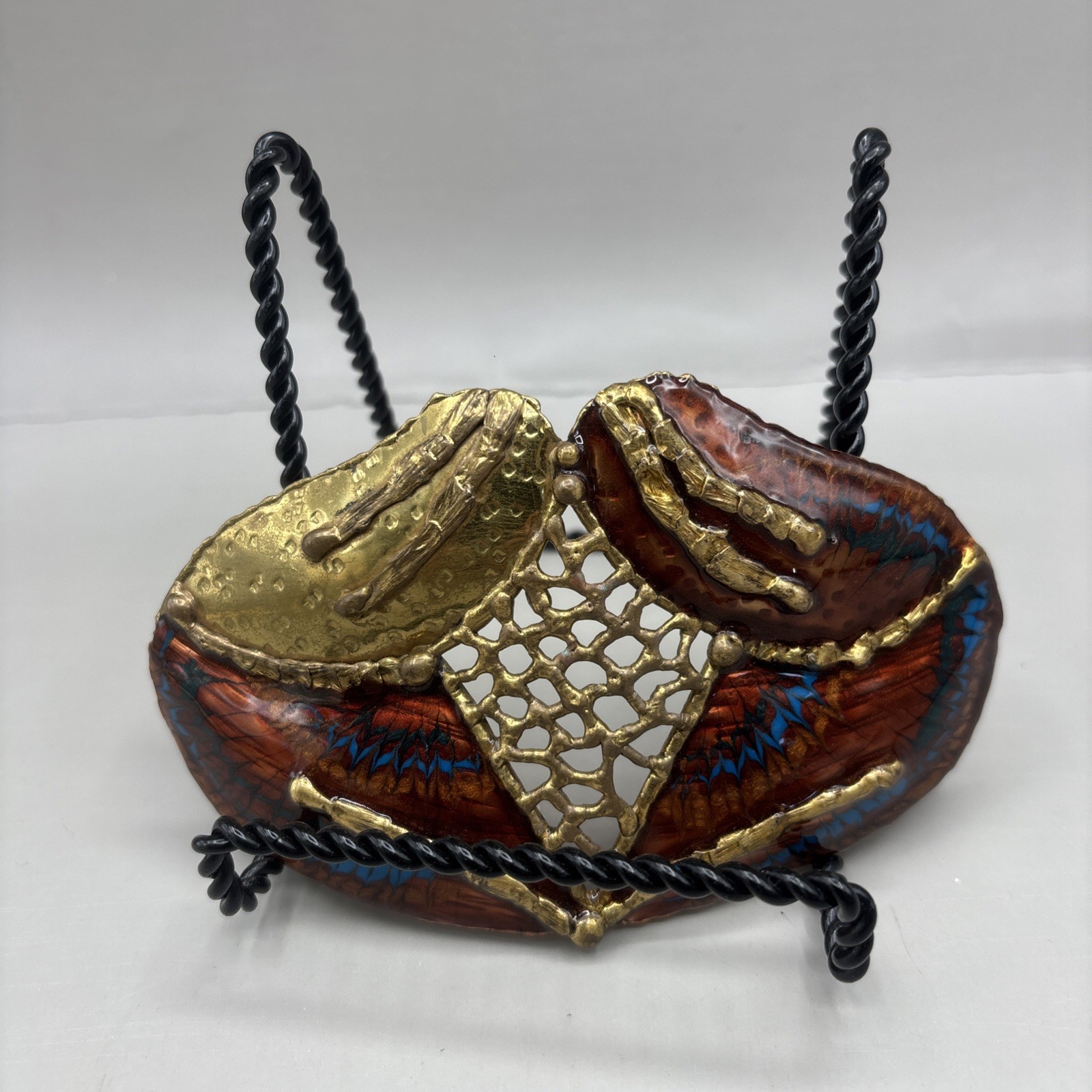 Enamel Over Copper And Brass Belt Buckle! Stunning Colors.
