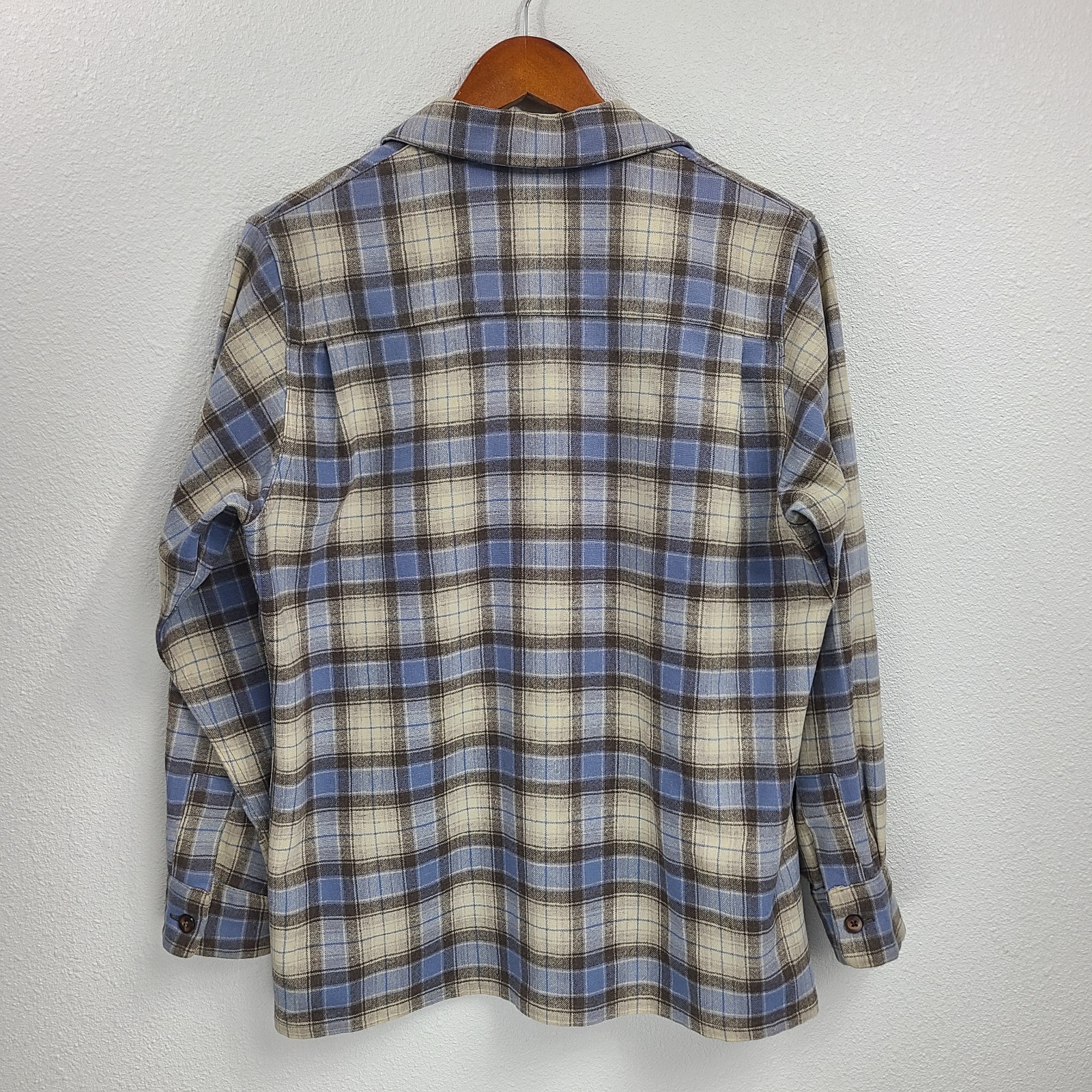 Vintage 50’s gray, blue and brown plaid shacket/shirt from Town & Country 60’s