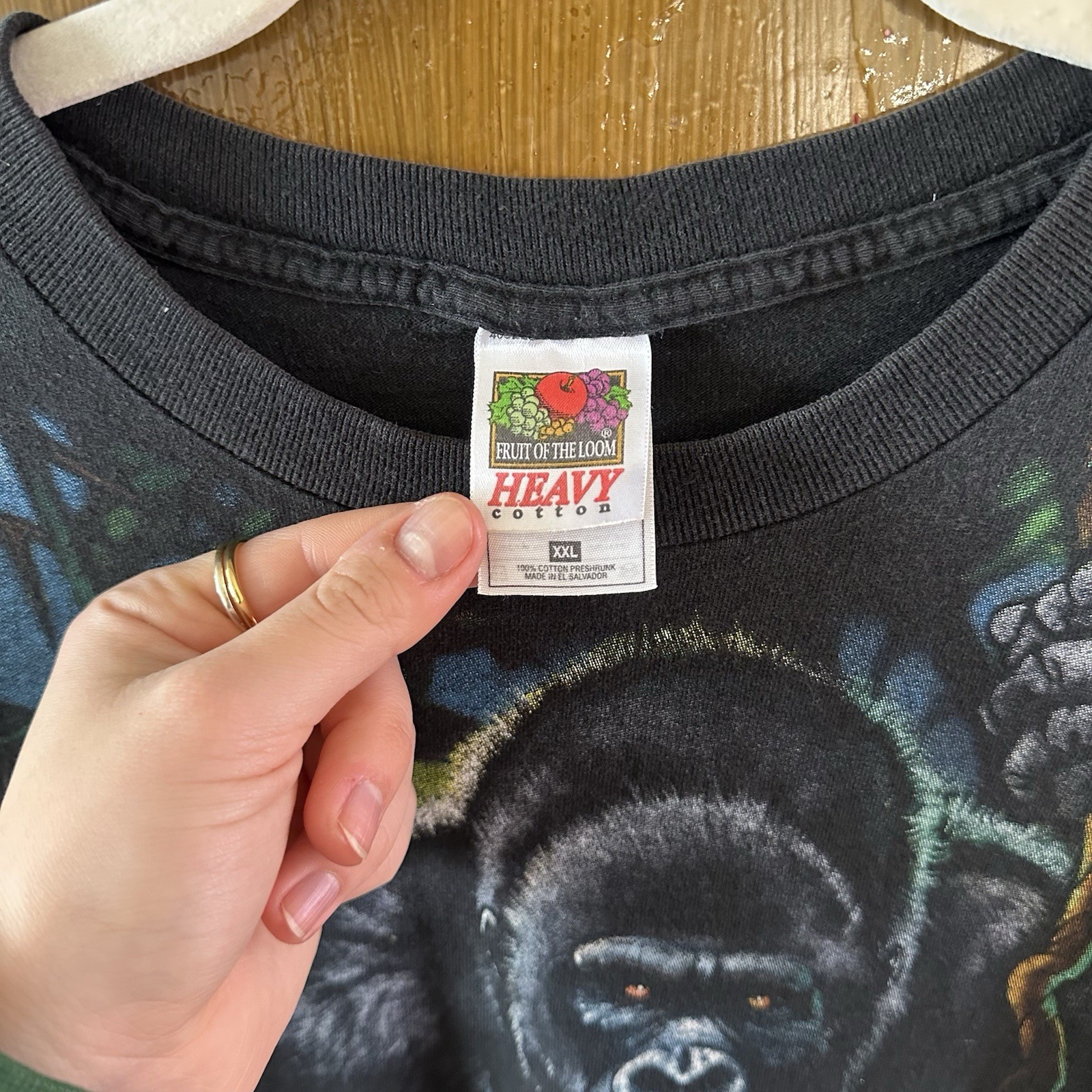 Fruit of the Loom 1999 Liquid Blue Brian Fox XXL Gorilla Graphic Men’s T-Shirt