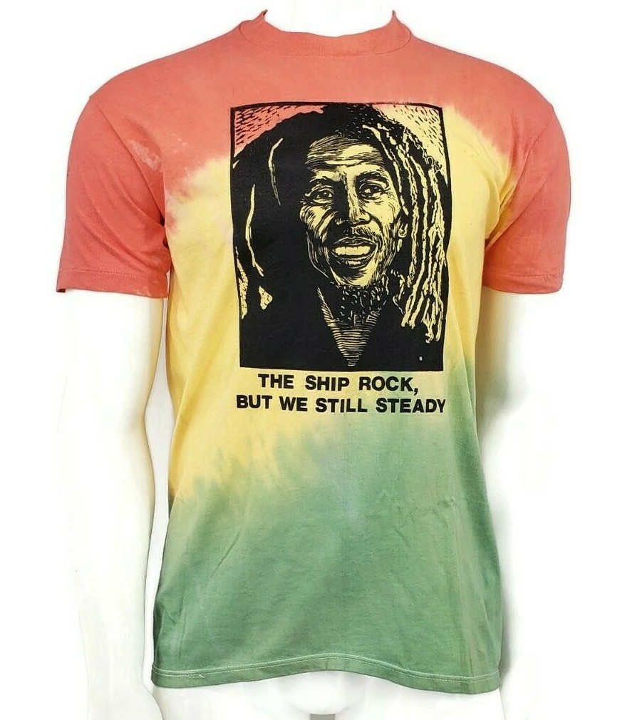 Vtg Stedman Bob Marley TShirt Mens Large Tie Dye Tee Shirt Ship Rock We Steady