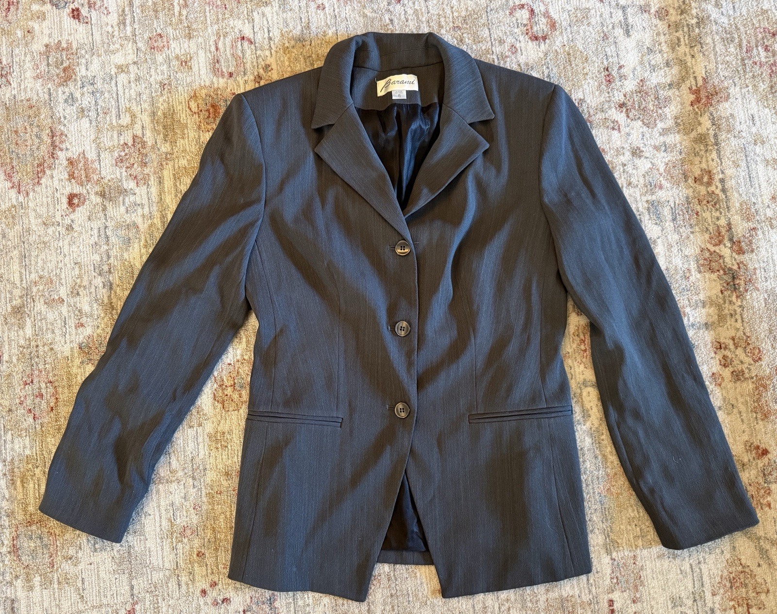 Vintage BARAMI Gray Blazer Straight Single-Breasted Pockets Career Women’s 8 EUC