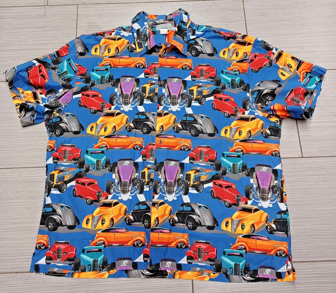 Vtg 4x Hawaiian Shirt Classic Car Show Surfer Beach High Seas USA made Ex cond.
