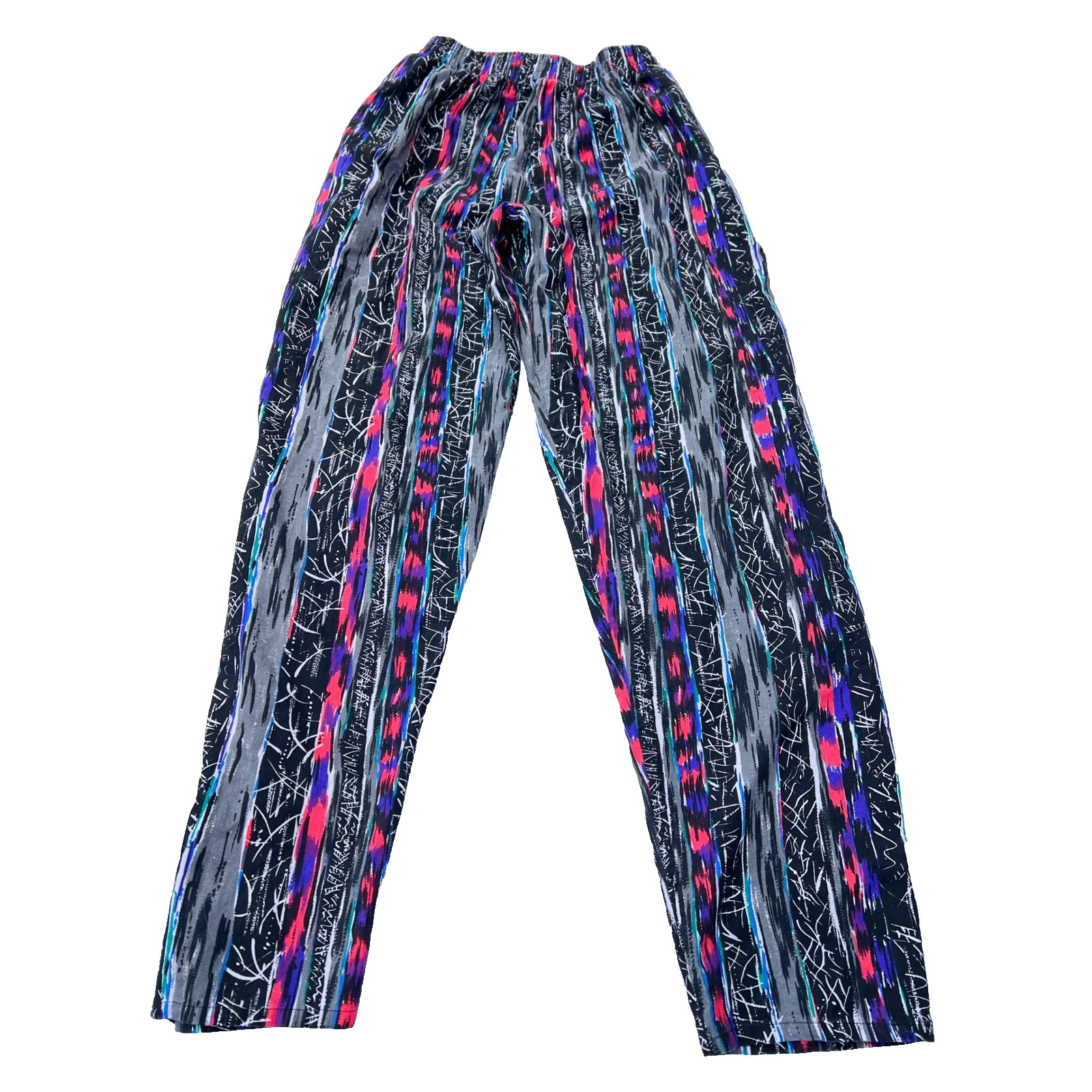 Vintage Lightning Bolt 80s Skater Workout Pants Mens Large Neon Abstract Cotton