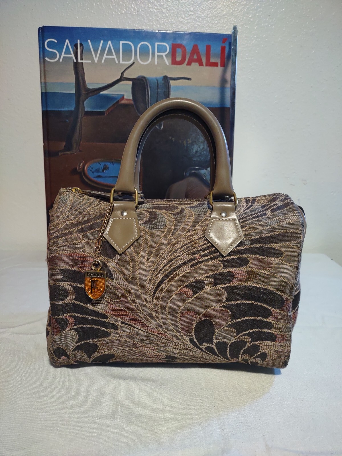 Vintage The French Company Peacock Tapestry Handbag, Satchel