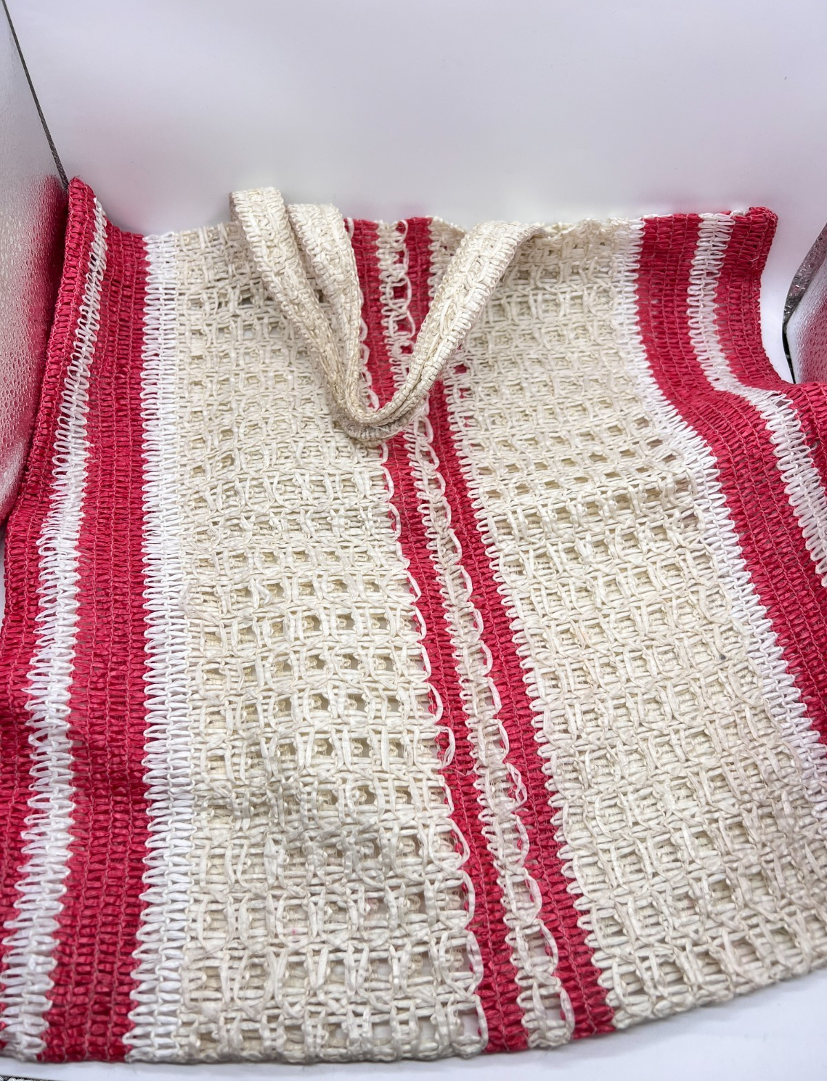 Vintage Woven Market Tote Bag Beach Grocery Shopping Crafts 1970s