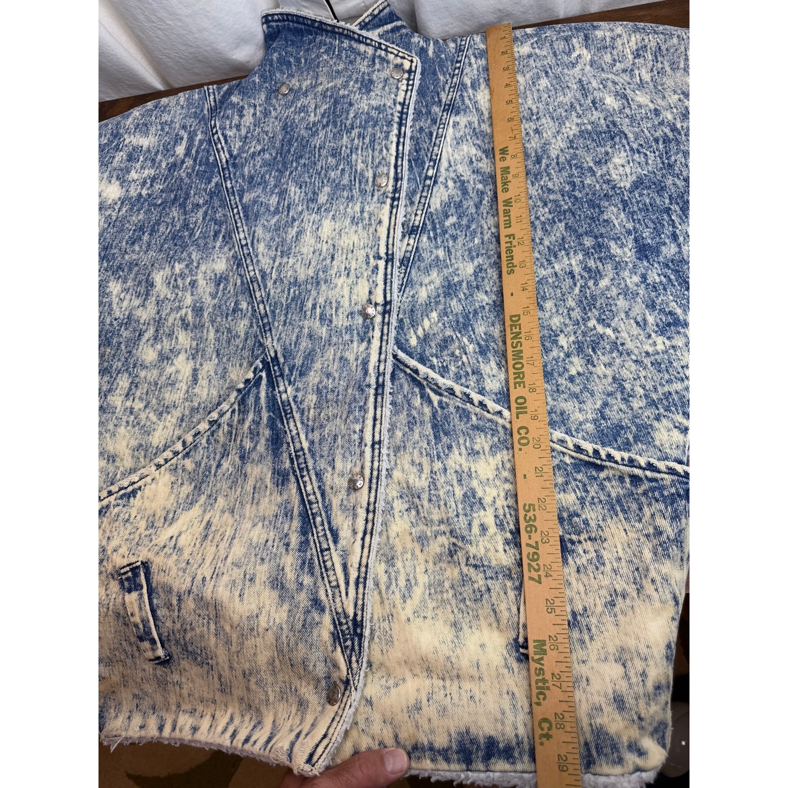 Vintage 80s Oversized Bebe Furrrina Acid Washed Jean Jacket Women’s Size Small