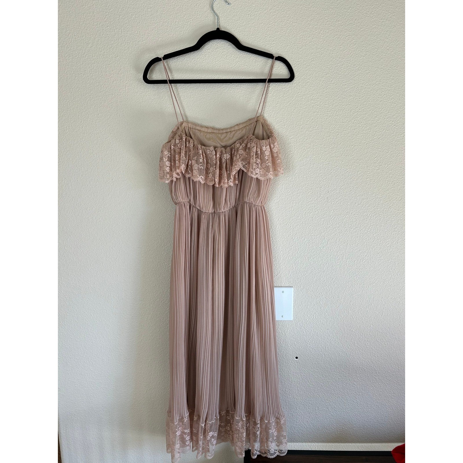 EUC Rare Vintage 1970’s Marita By Anthony Muto Pink Nude Sleeveless Midi Dress