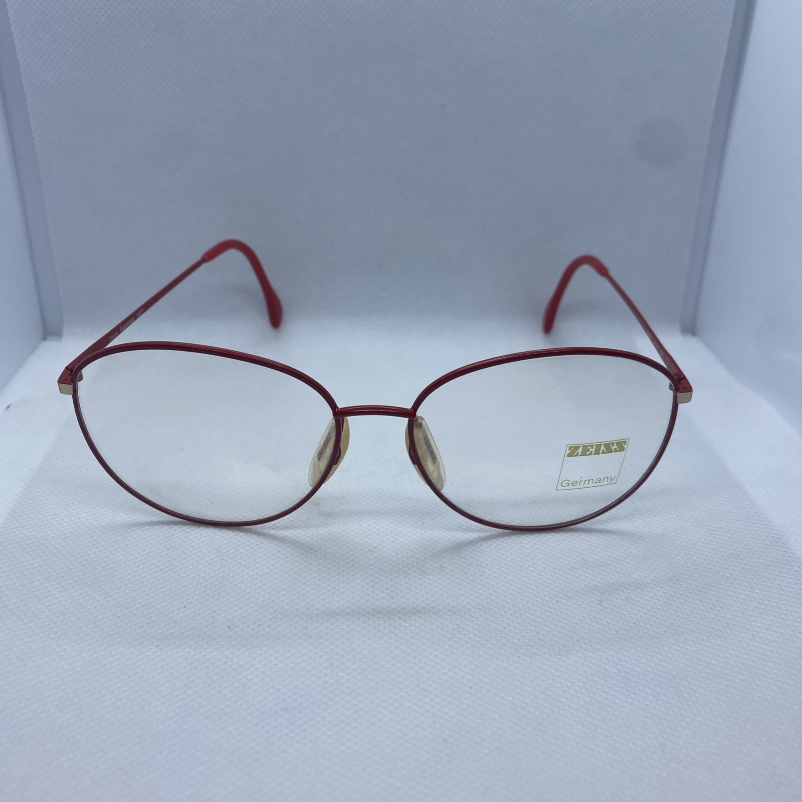 Vintage Red Sample Eyeglass Frames, ZEISS Germany GEP 6595 2716 135, Round