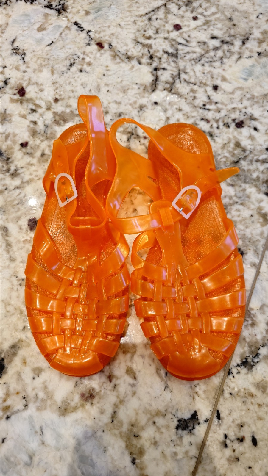 Sarra Zienne ORIGINAL Vintage Jelly Sandals Orange Size 40 Made In France