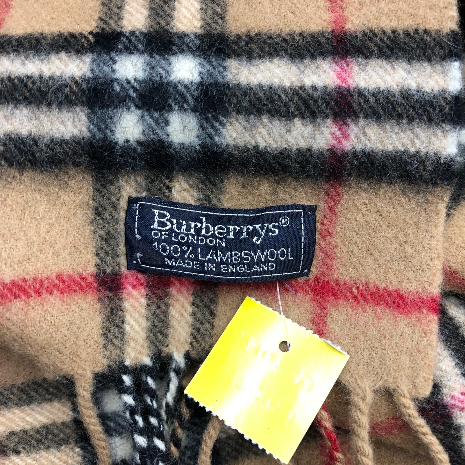 Burberry Wool Scarf Vintage Classic Fringe Nova Check Winter Scarves 9×57