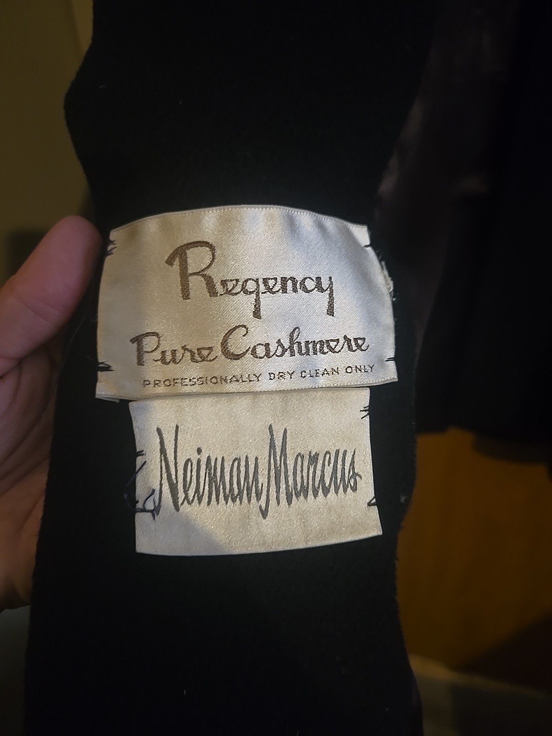 Vintage Pure Cashmere By Neiman Marcus Long Black Coat Made In USA Size 10