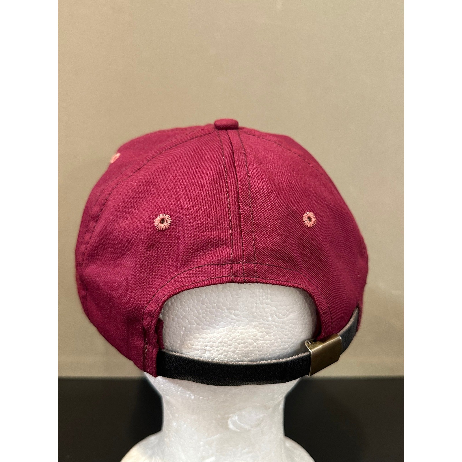 Vintage CGA Celebrity Golf Association Tour Hat Burgundy Tan Strapback USA Made
