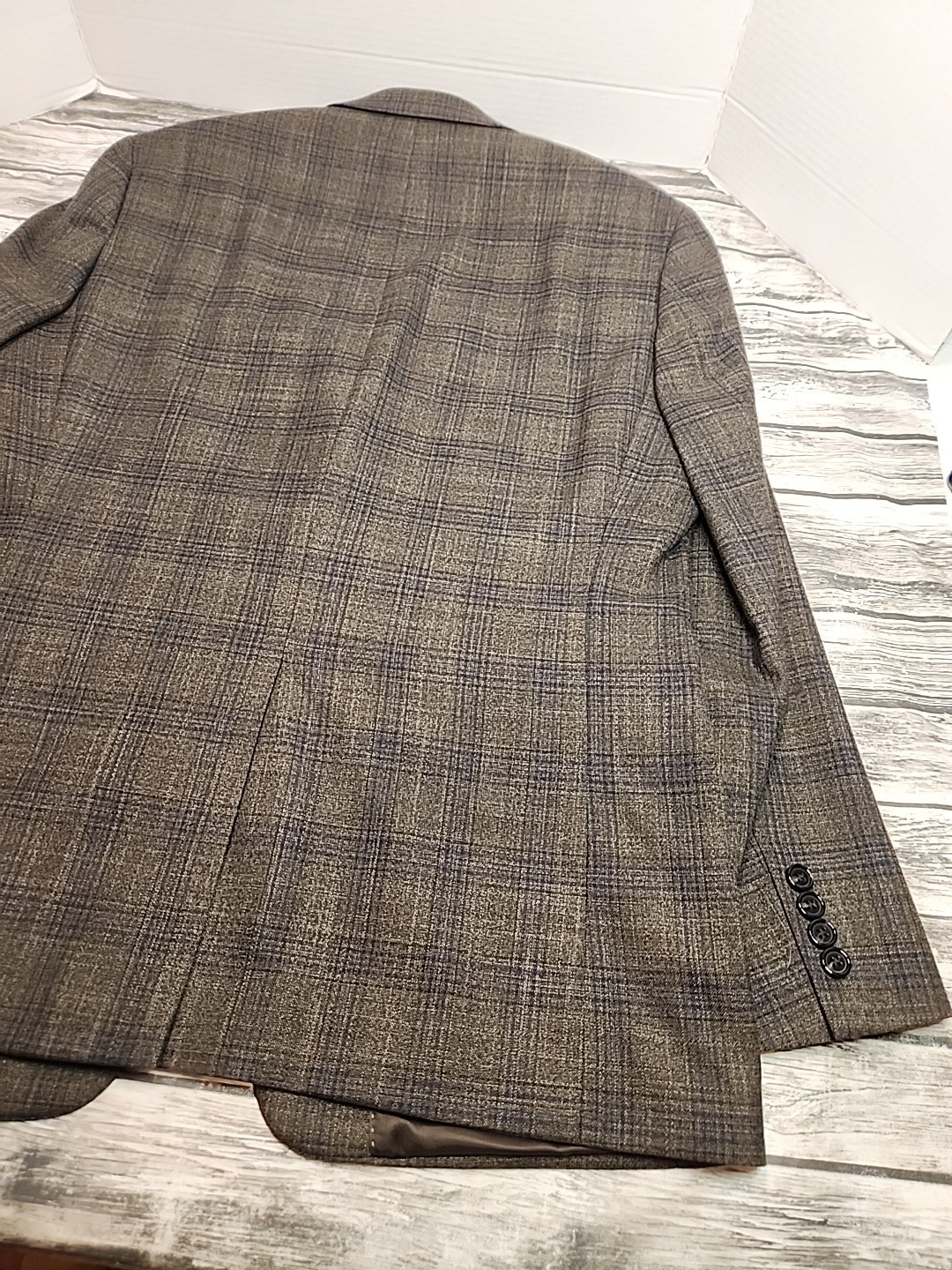 Ralph Lauren Black Label Plaid Blazer 40R Blue/ Gray EUC