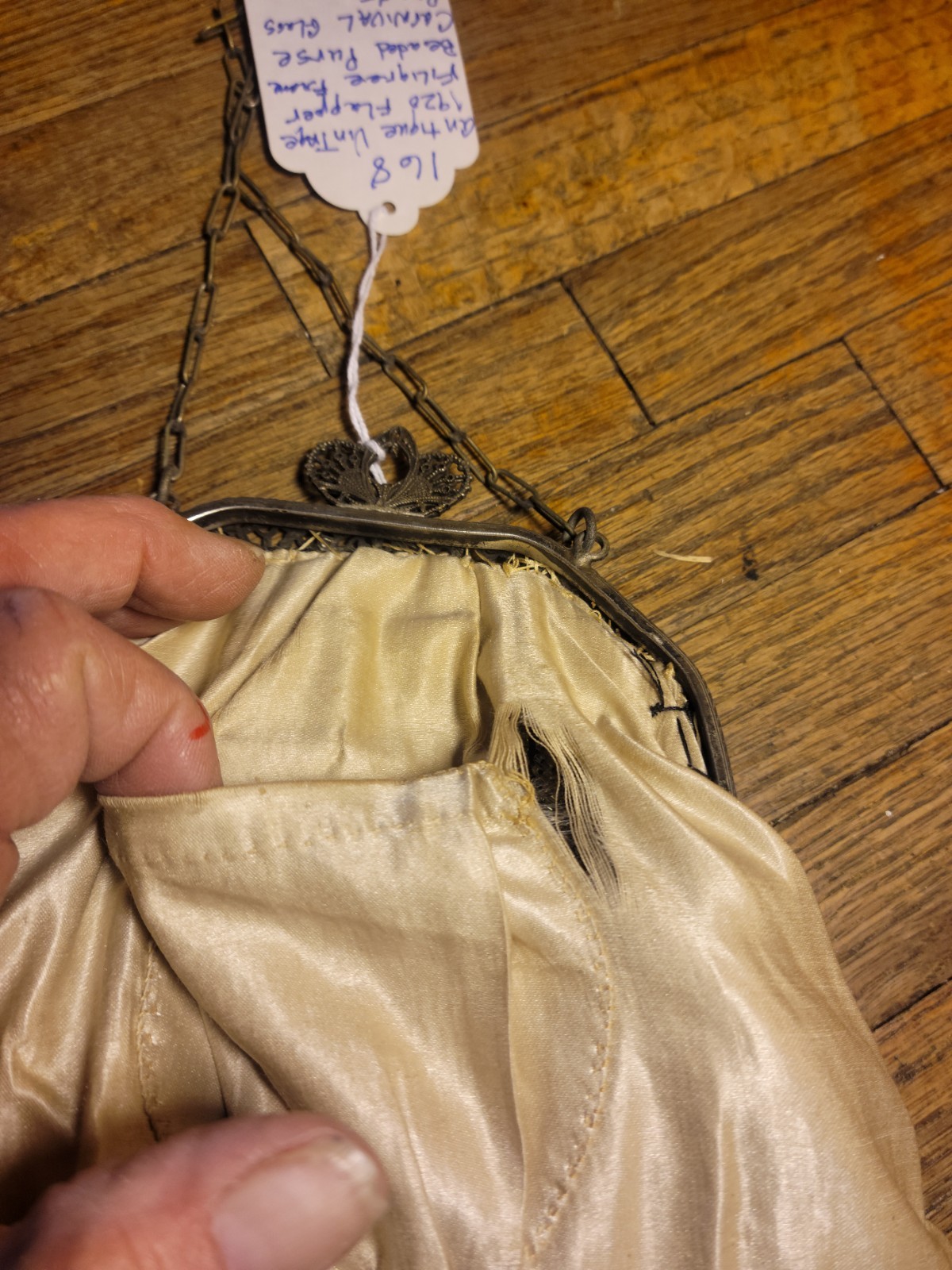 1920s Vintage Flappers Carnival Glass Beaded Purse Handbag