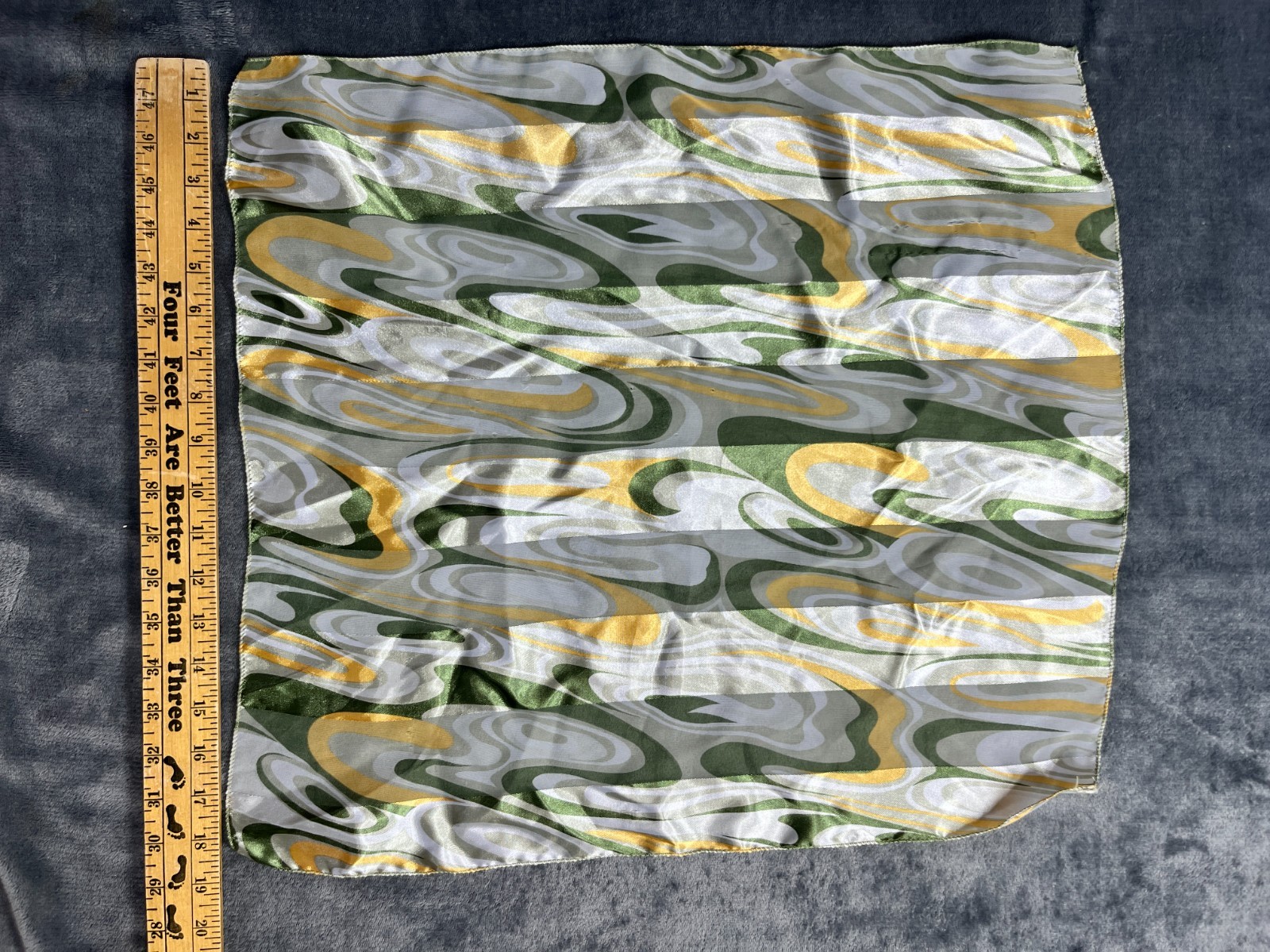 Vintage Sheer Neck Scarf 60s Design Hand-Rolled Edges 18.5-in. x 18.5-in.*READ