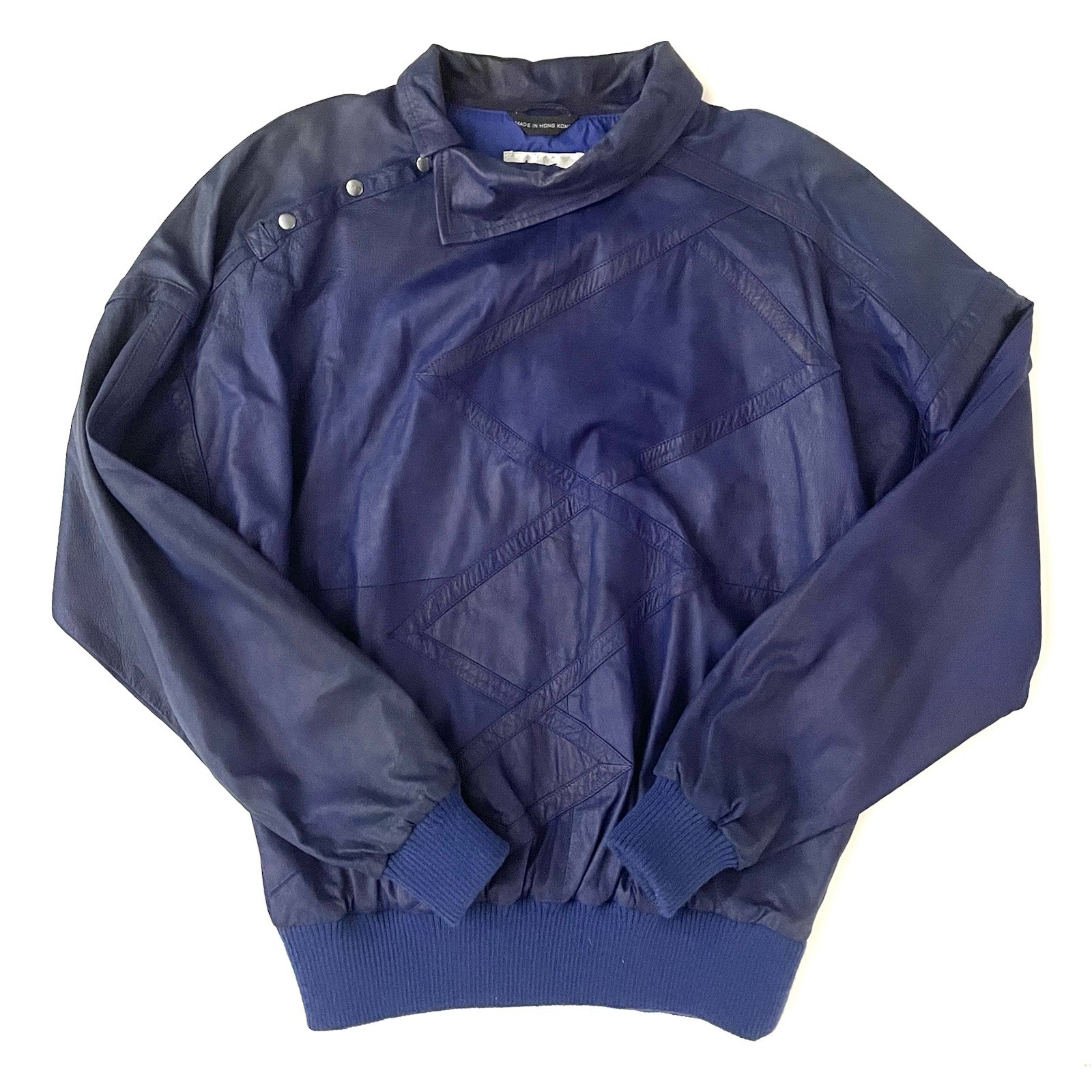 VTG 80s M Julian Purple Leather Snap Pullover Unisex Adult Medium
