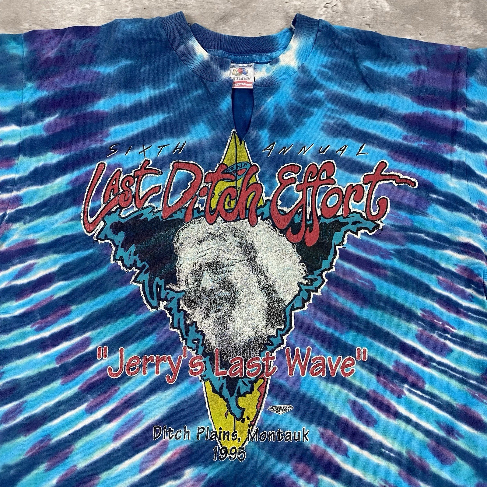 vintage 1995 LAST DITCH EFFORT JERRY ‘S LAST WAVE t shirt tie dye Garcia 90s GD