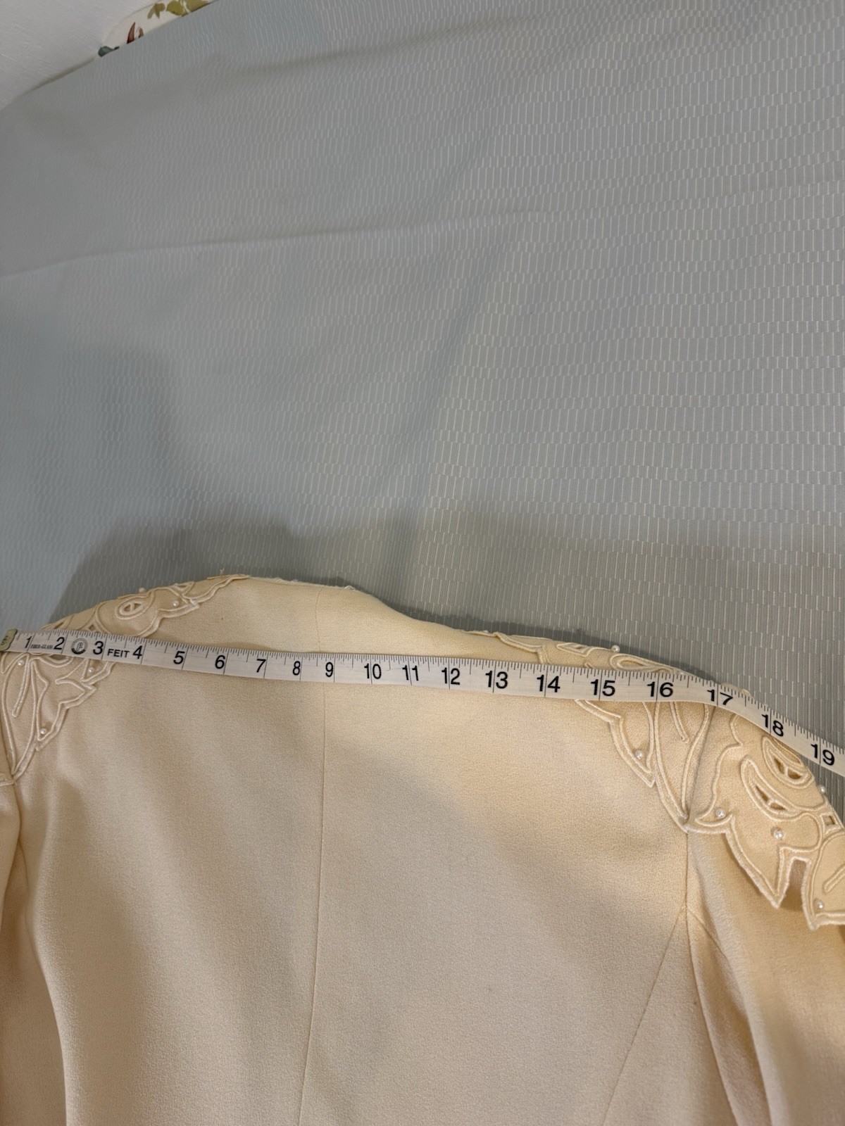 Vintage 1980s Nolan Miller Blazer Ivory 10 Wool Crepé Beaded Embroidered