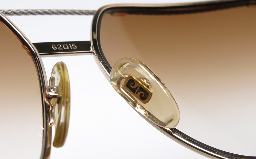 ORIGINAL VINTAGE SUNGLASSES PIERRE CARDIN CP-808-1 GOLD 4 LENSES STEEL OVERSIZE