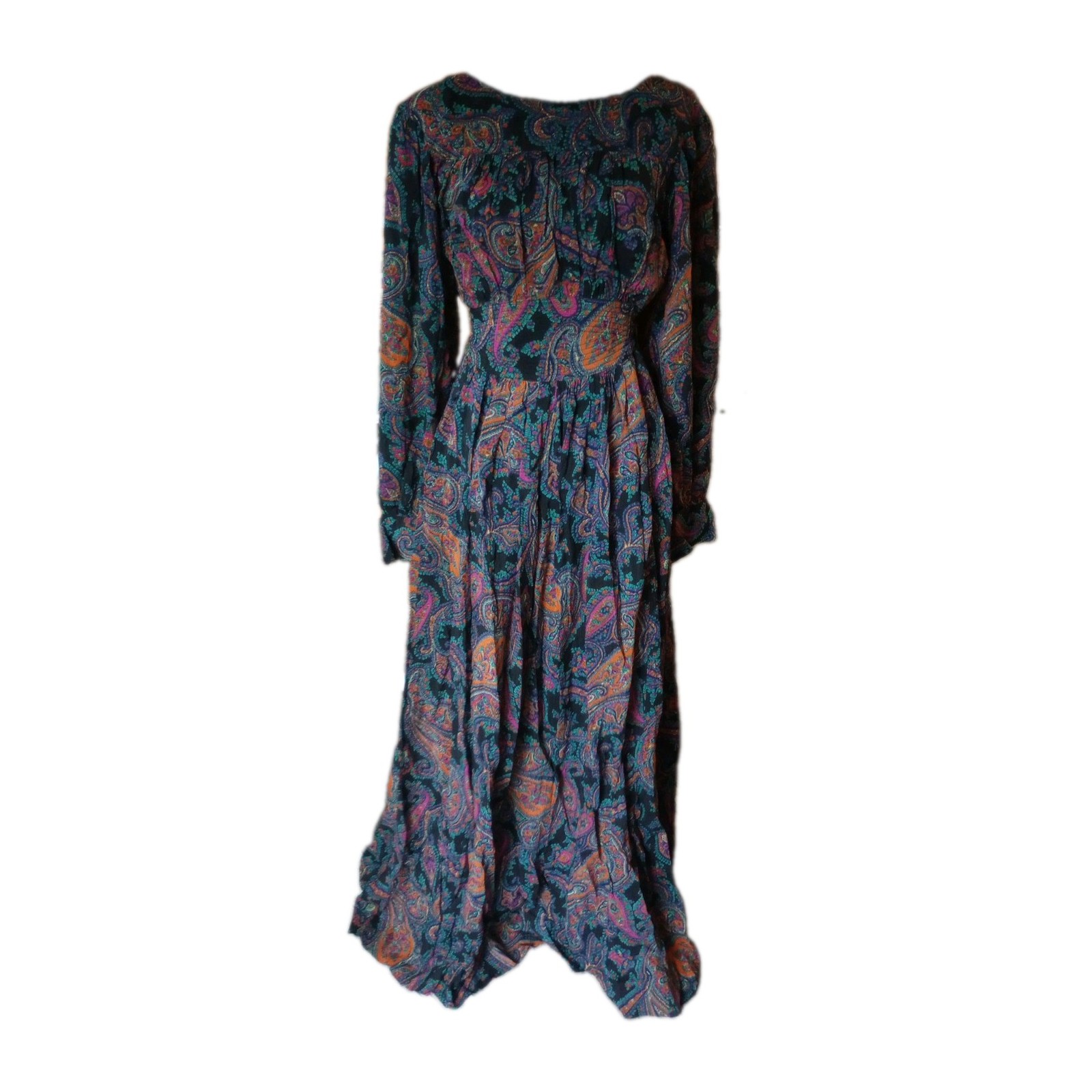 N.R.1 By Ned Gould , Lord & Taylor Women’s L Multicolor Paisley Maxi Dress, Vtg
