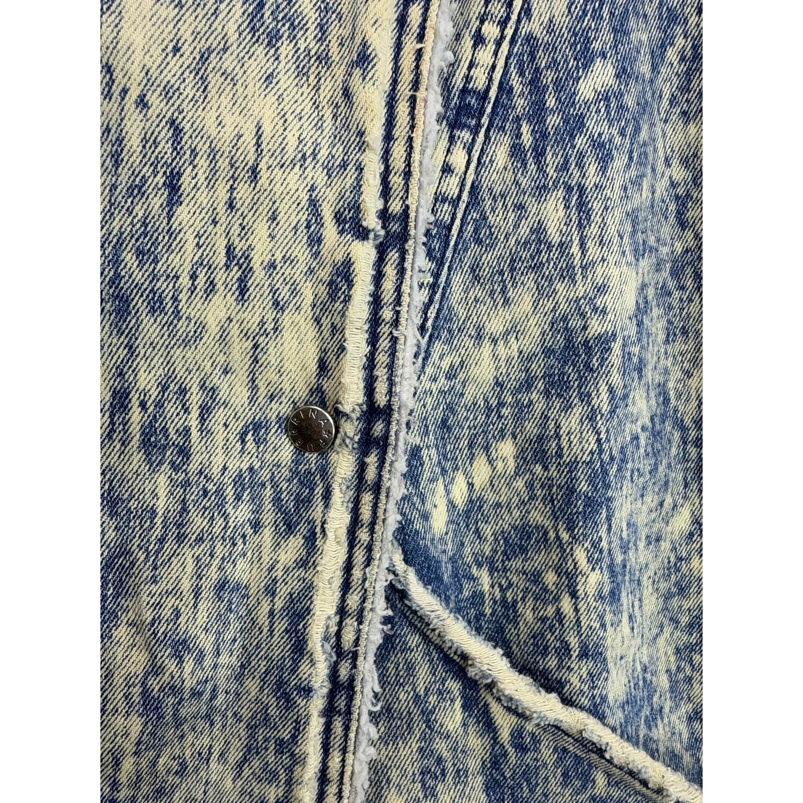 Vintage 80s Oversized Bebe Furrrina Acid Washed Jean Jacket Women’s Size Small