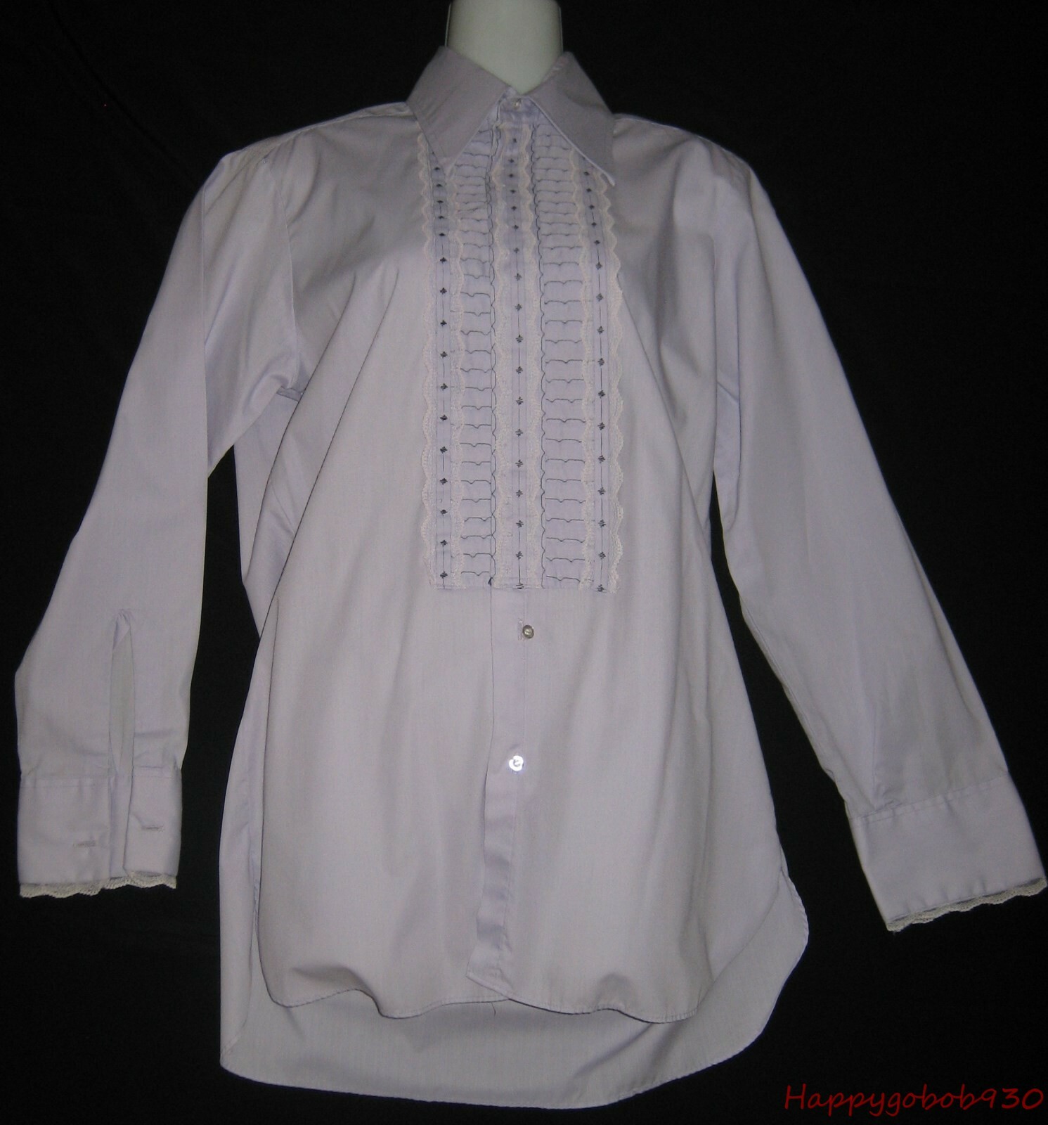 Vintage After Six Light Lavender Arnold Palmer Formal Tuxedo Shirt 14 1/2-32