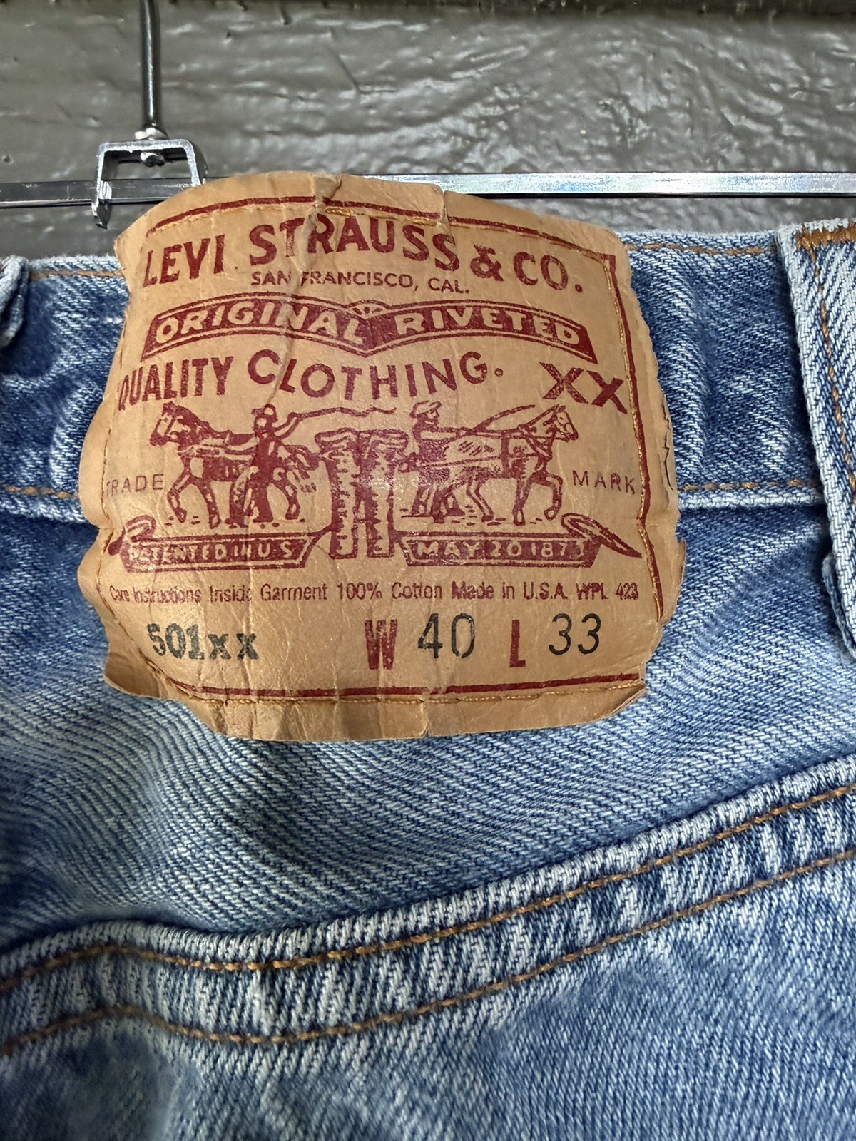 Made in Usa Levi’s 501xx Vintage Button Fly Men’s Blue Jeans 90s W38 L31