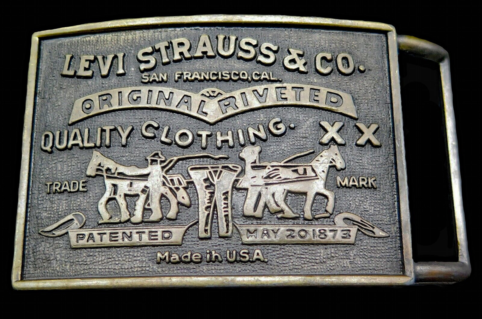 Levi Strauss Clothing Company Jeans San Francisco California Vintage Belt Buckle