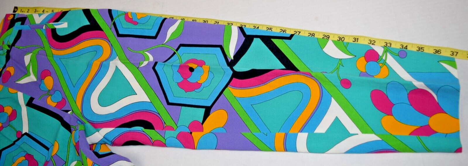 Vintage Pants Byblos 42 Size S/M 8os Turquoise Green Purple Pop Art Made Italy