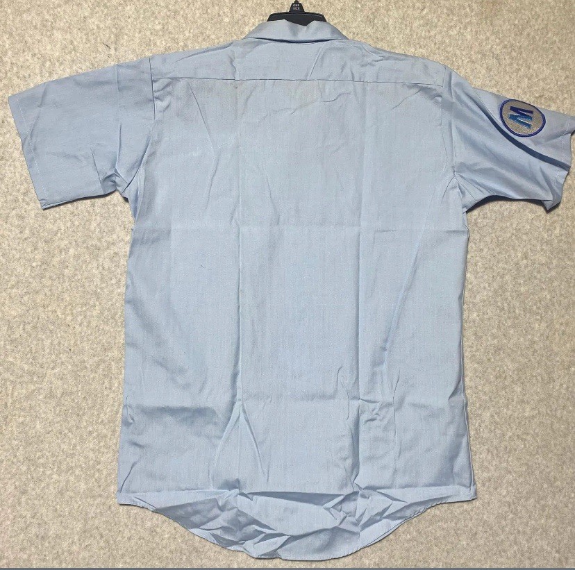 Vintage NOS Union Made Executive Service Work Shirt USA Deadstock 16.5 Blue SS
