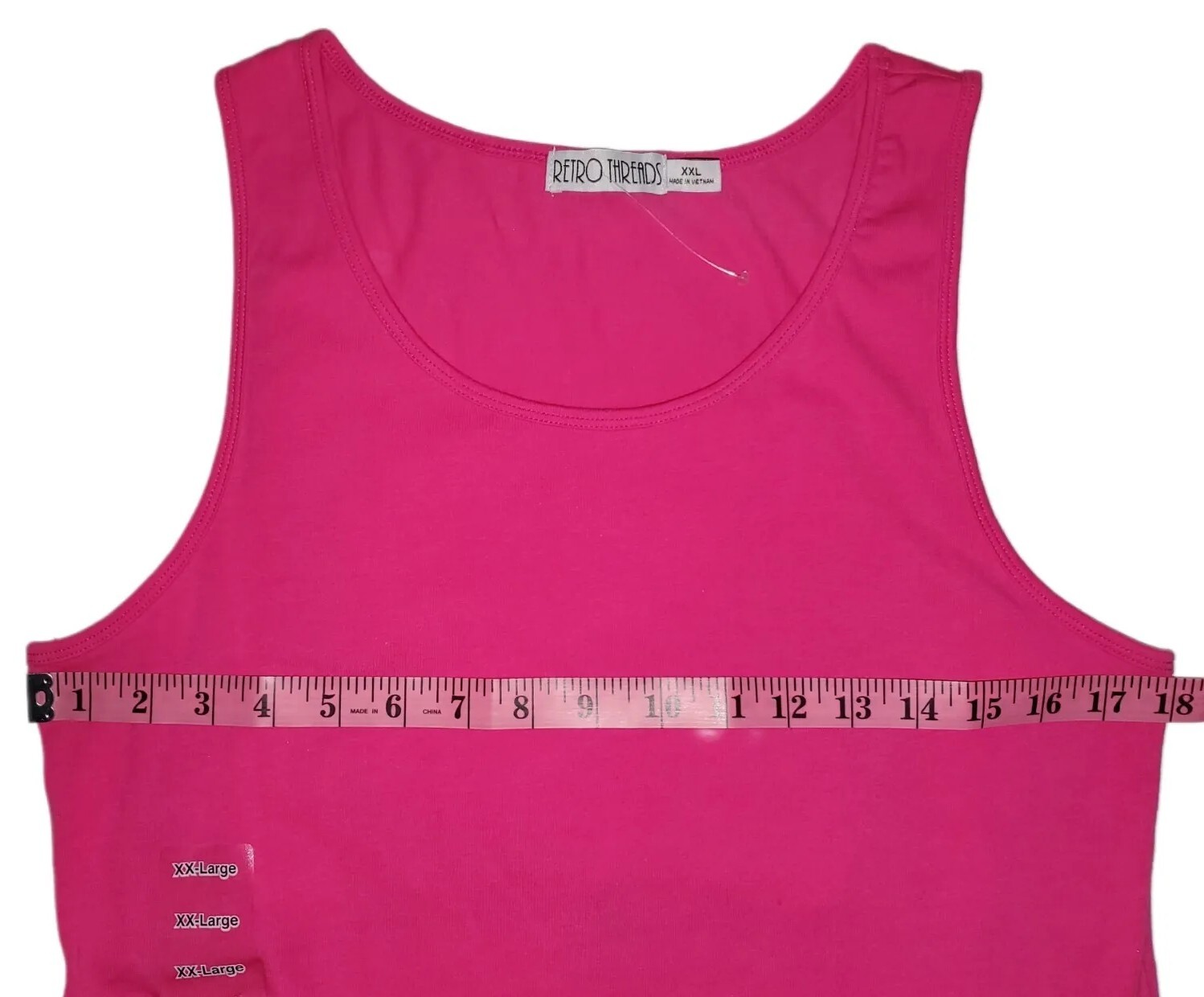 Vintage Retro Threads Pink Built-in Bra Round Neck Tank Top Women’s Size XXL