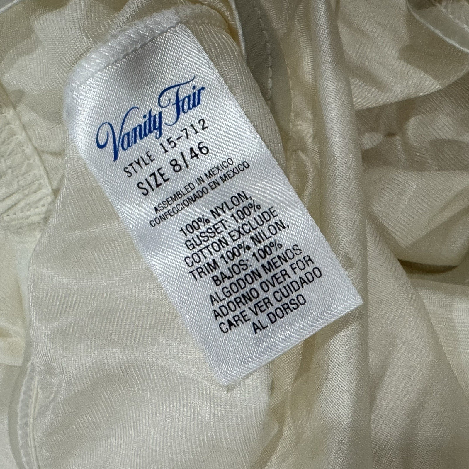 Vtg 3 Pr Vanity Fair 15712 Ravissant Full Brief Panties Nylon Shiny Ivory 8 46