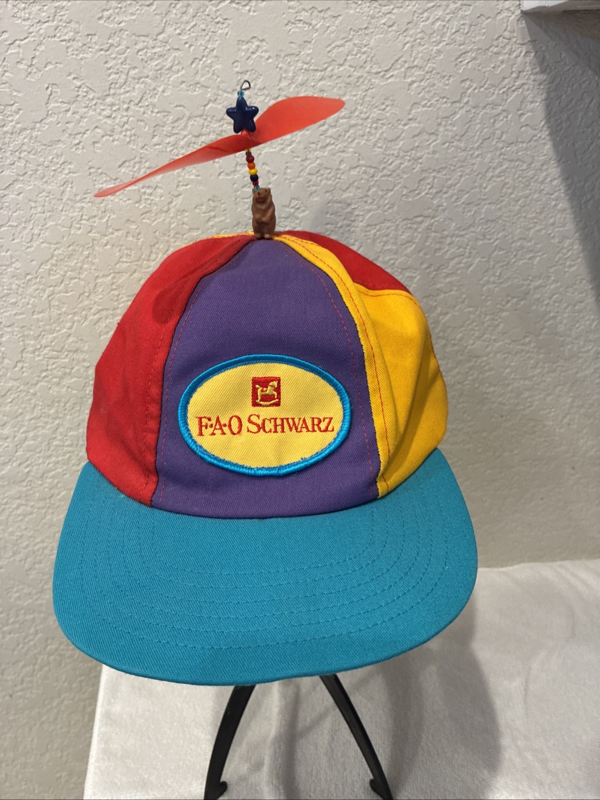 Vintage Interstellar Propeller FAO Schwarz (Beaver) Colorful Cap Hat Made in USA