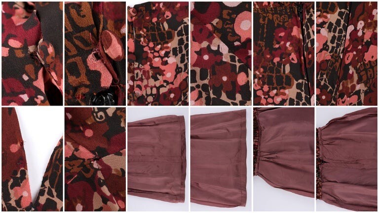 GIVENCHY c.1970’s Haute Couture Silk Floral Print Sheath Dress Numbered