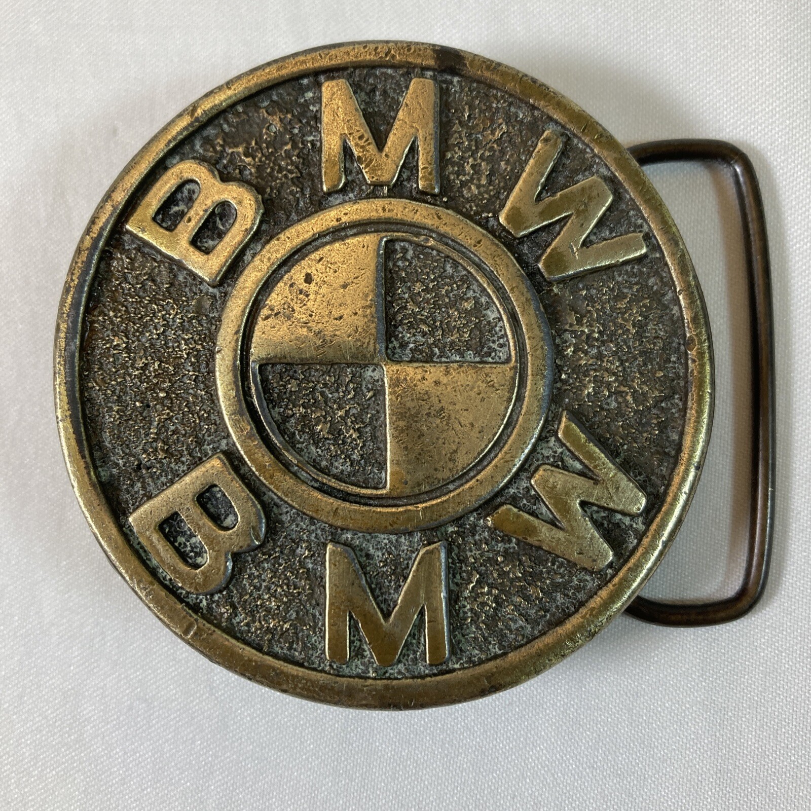 Vintage BMW Brass Tiffany Studio New York 1975 Limited Edition Belt Buckle 2.75″