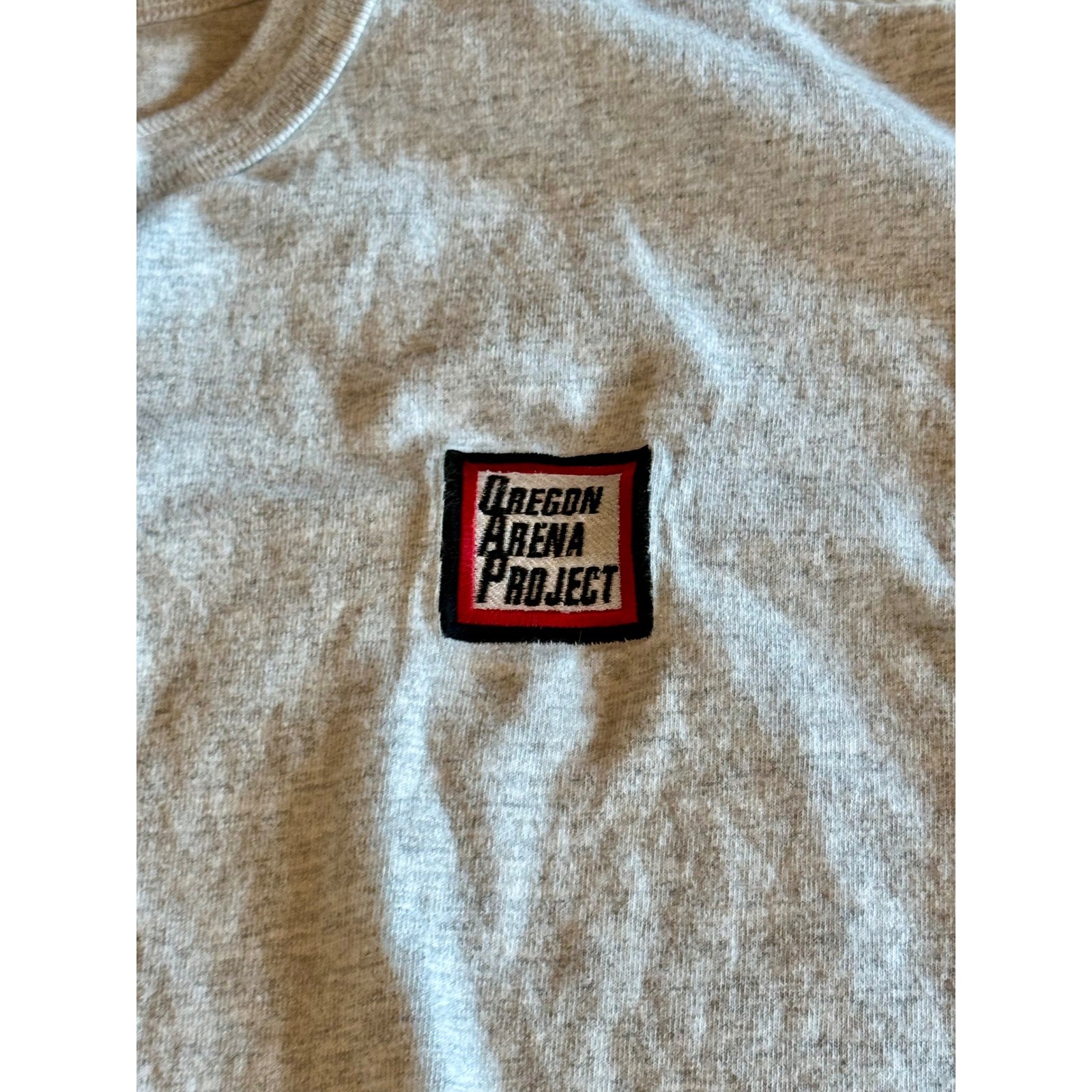 Vintage Oregon Arena Project Henley Shirt Gray Black Cotton Large USA Made