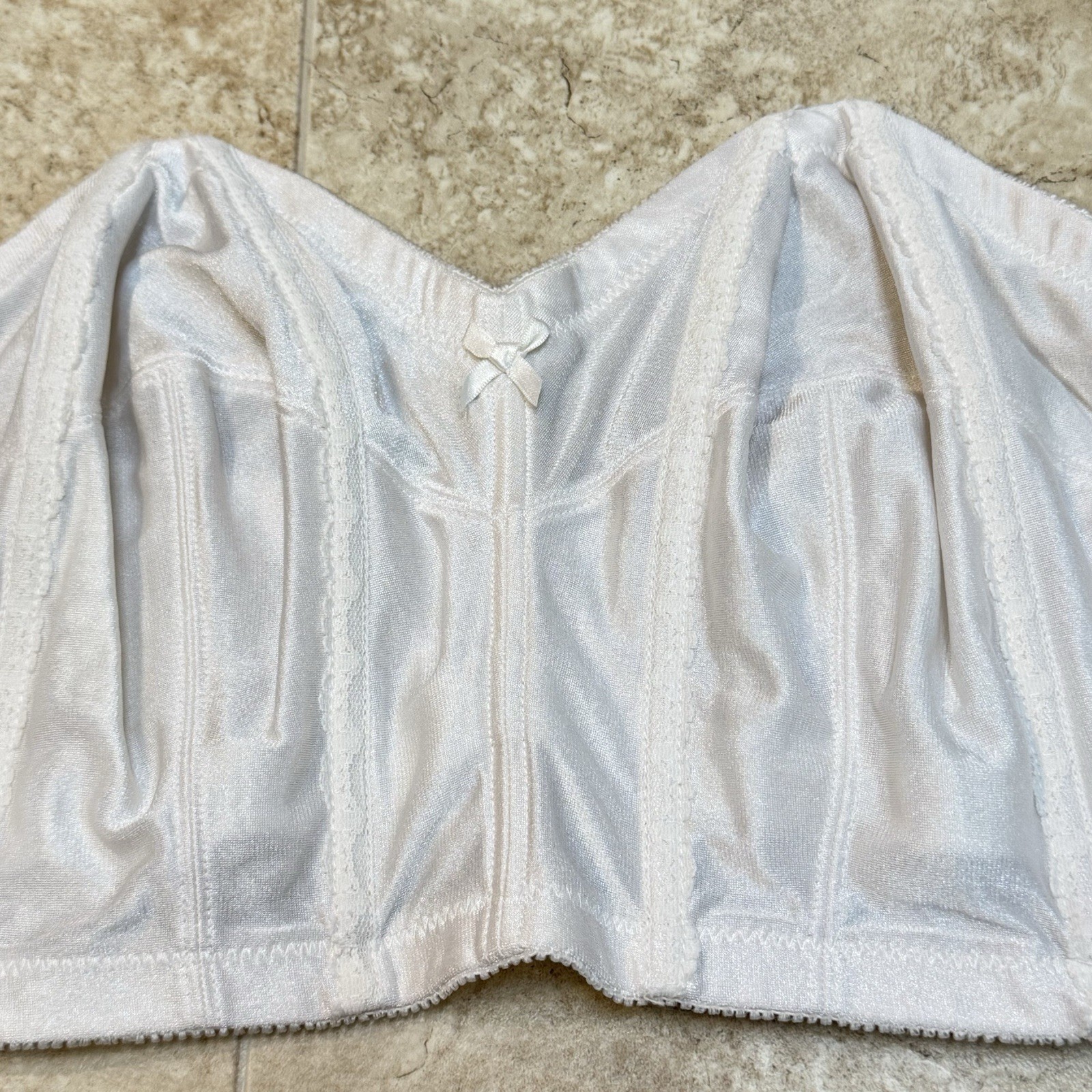 Vintage Women’s White Strapless Longline Wire Bra Bridal Bustier Size 40D USA