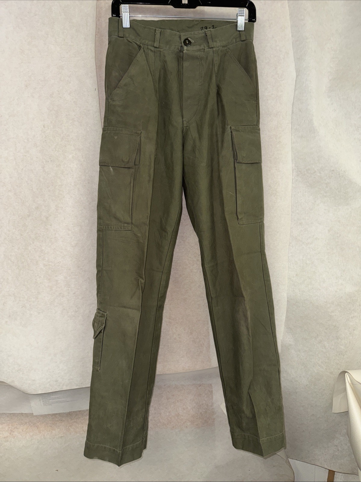 Dutch Military Field Pants Cargo Trousers Olive Green 29×32 Surplus 1984