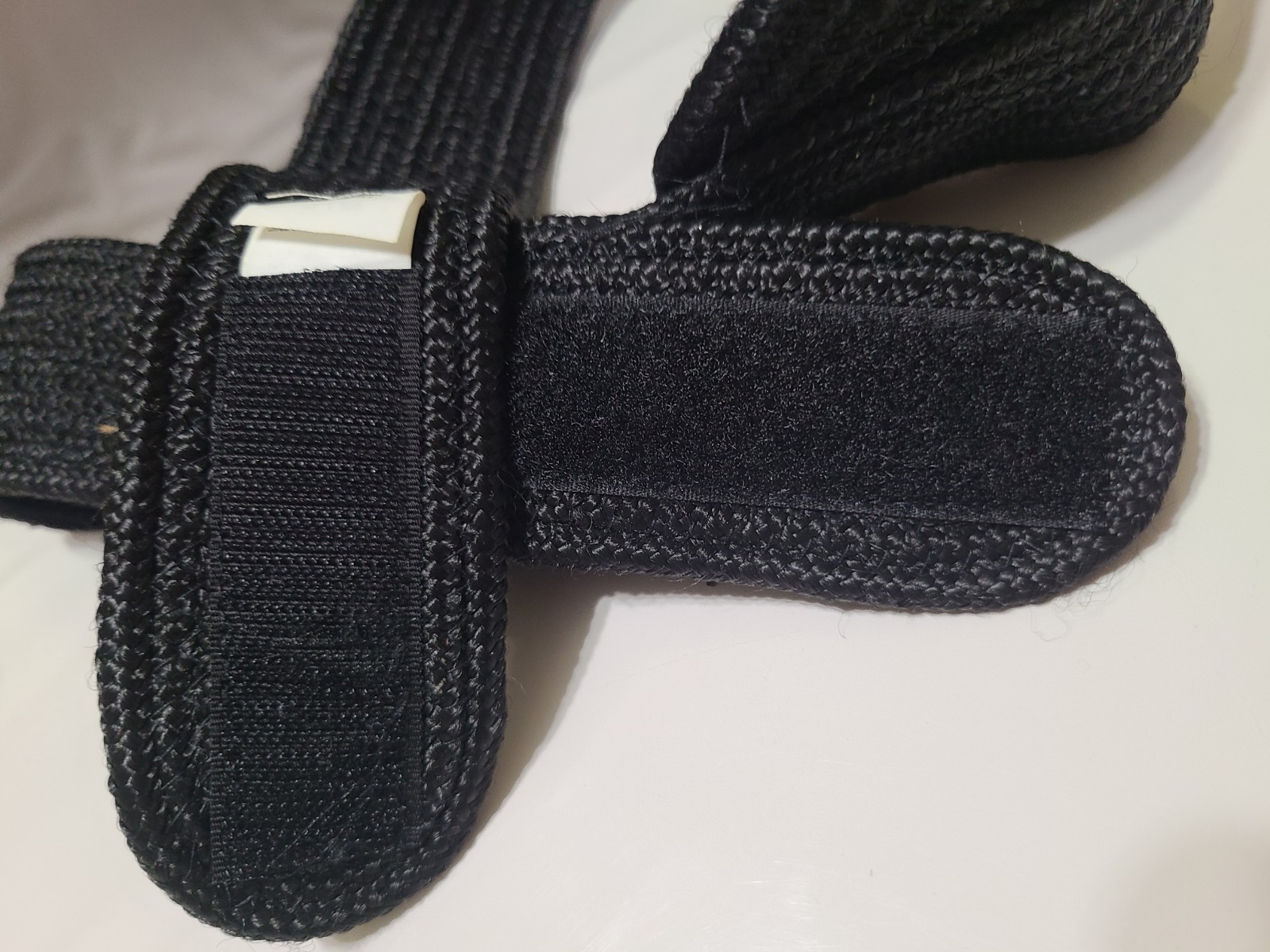 Black Braided Woven Belt 30″ M/L Adjustable Hook and Loop Waist Cinch Vintage
