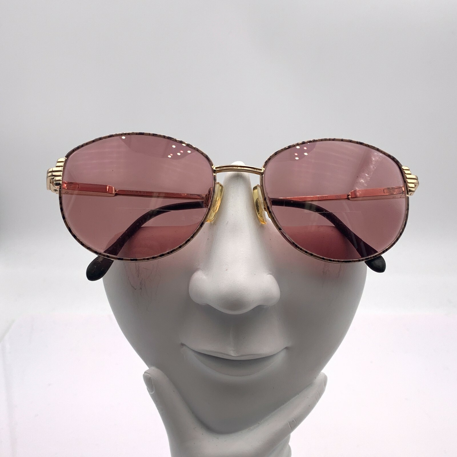 Vintage Mirari 5004 Brown Gold Metal Oval Sunglasses Italy FRAMES ONLY