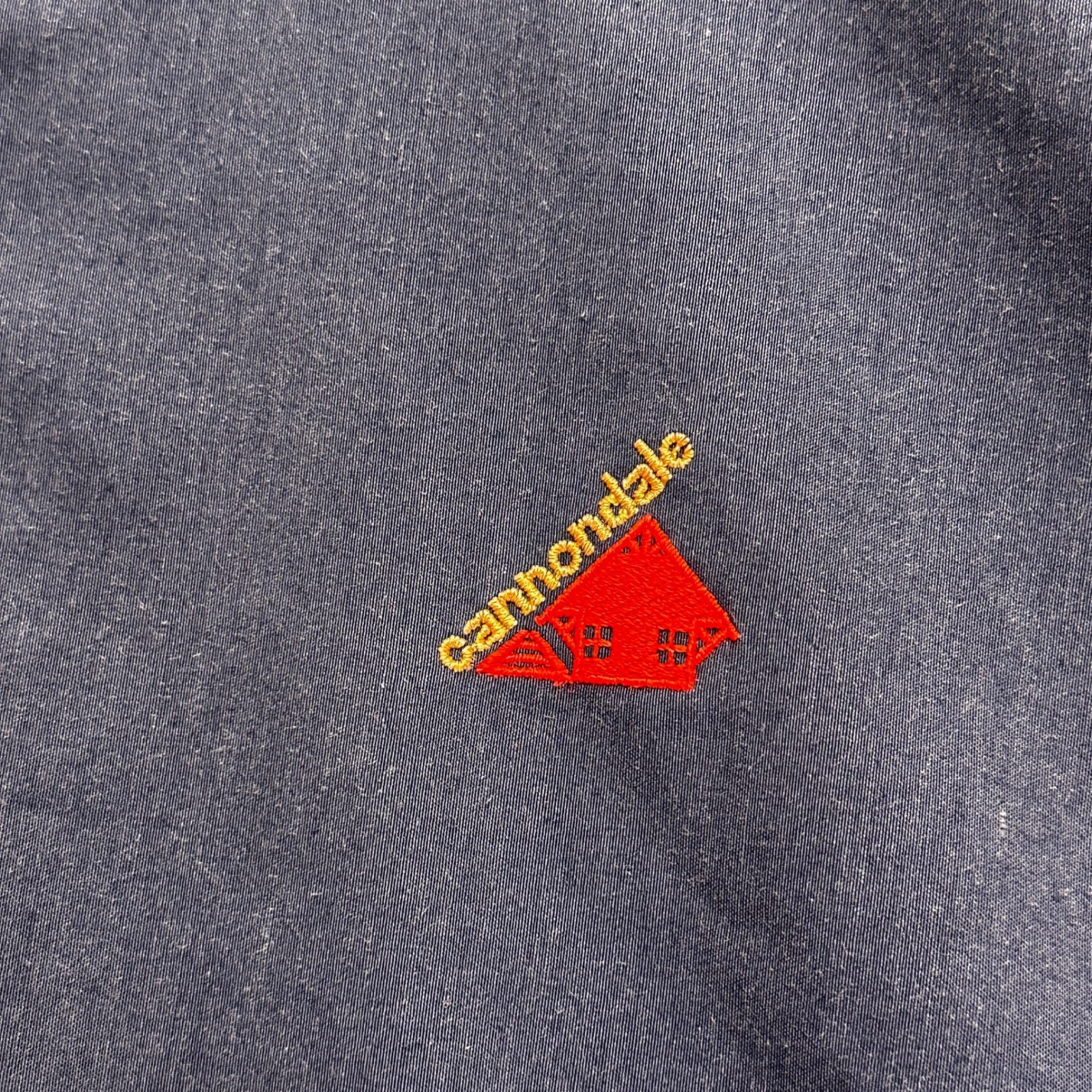 Vintage Cannondale Jacket Mens Large USA Navy Tan Quarter Zip Anorak Cycling