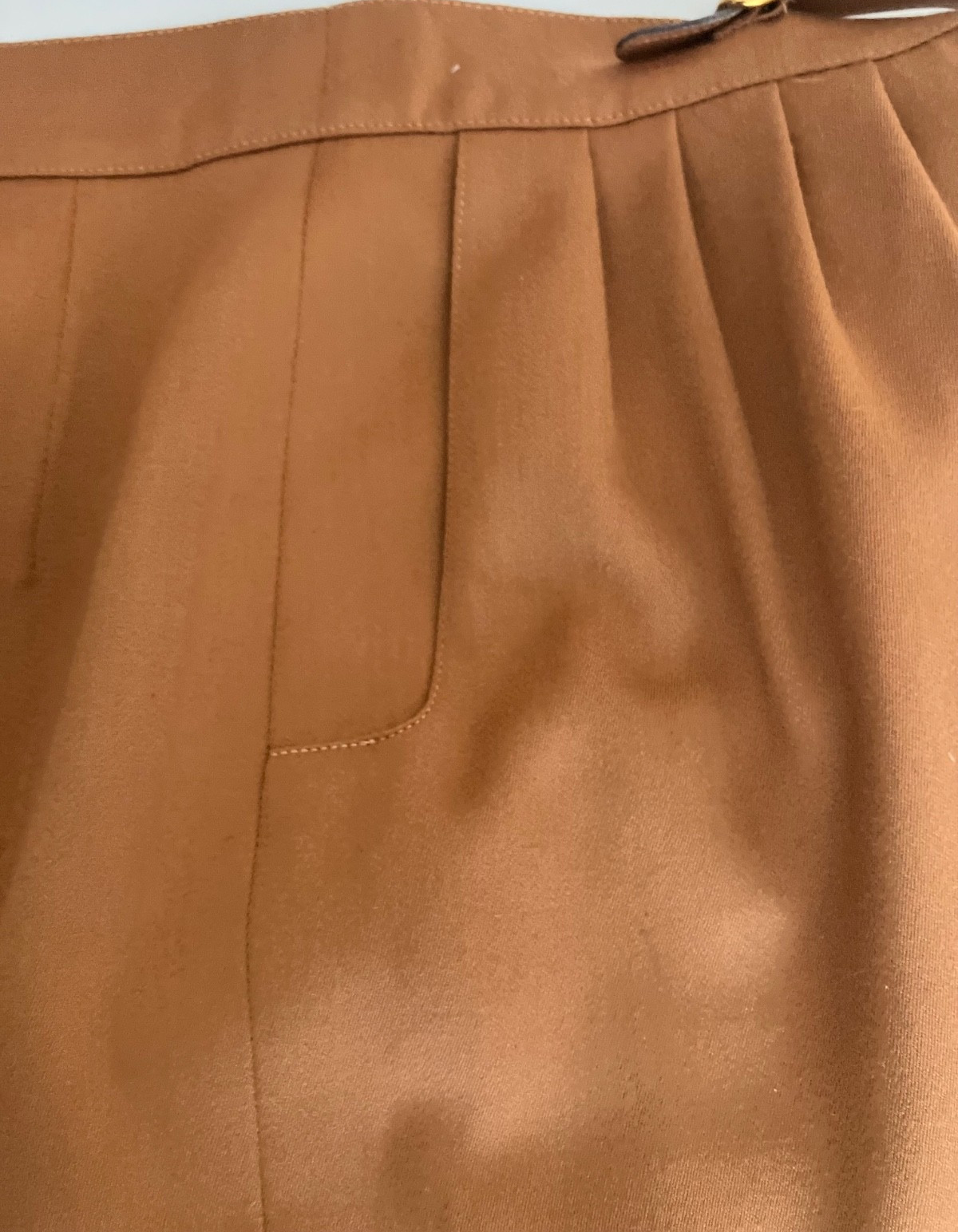 Hermes Vintage Straight Skirt (hand-stitched) with Leather Belt FR44