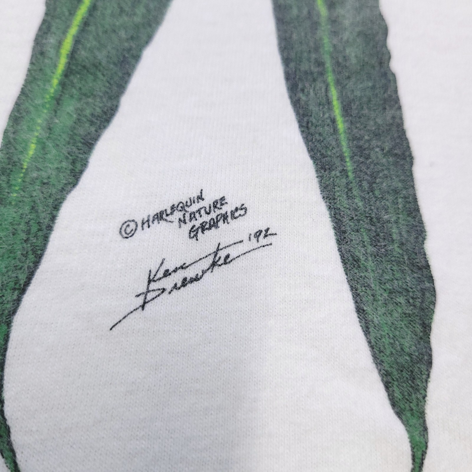 Vtg 90s Graphic Tropical Frog Shirt Single Stitch Medium Nature Graphics 1992