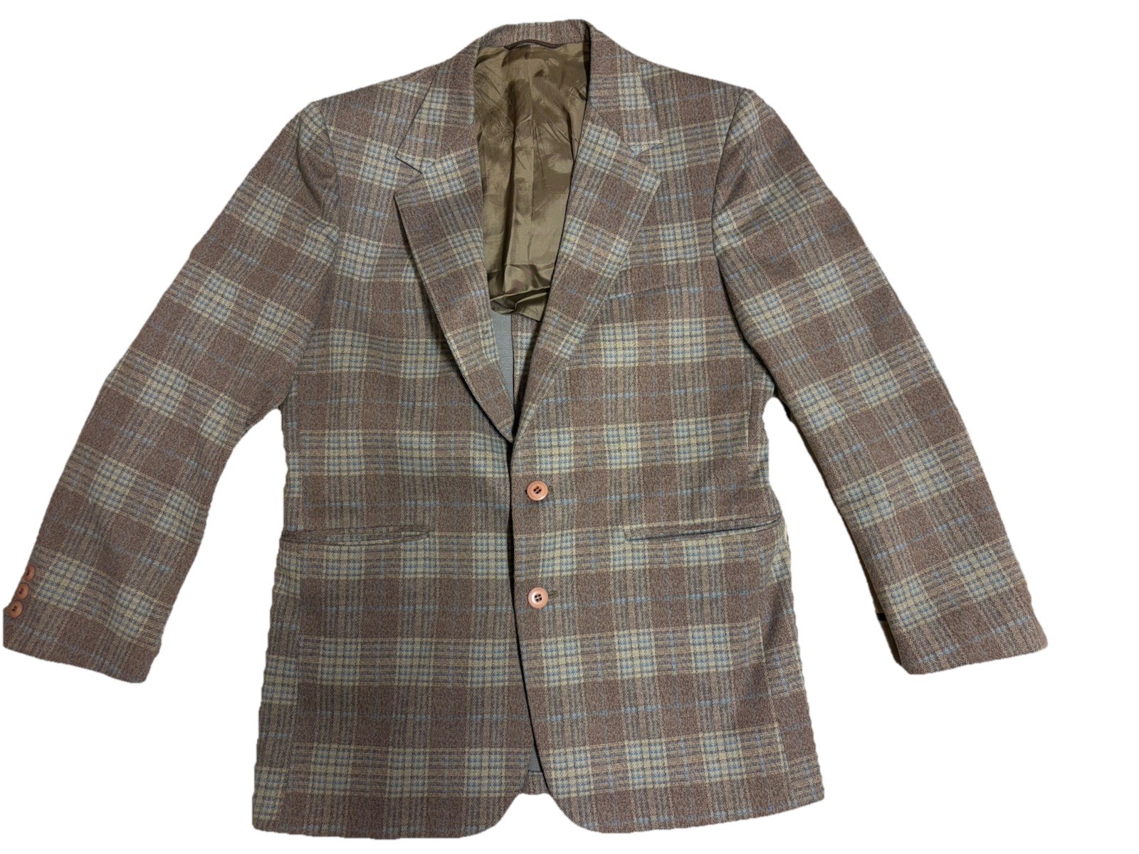 Vintage Montgomery Ward Men’s Gray Plaid Blazer single-breasted notch lapel Sm