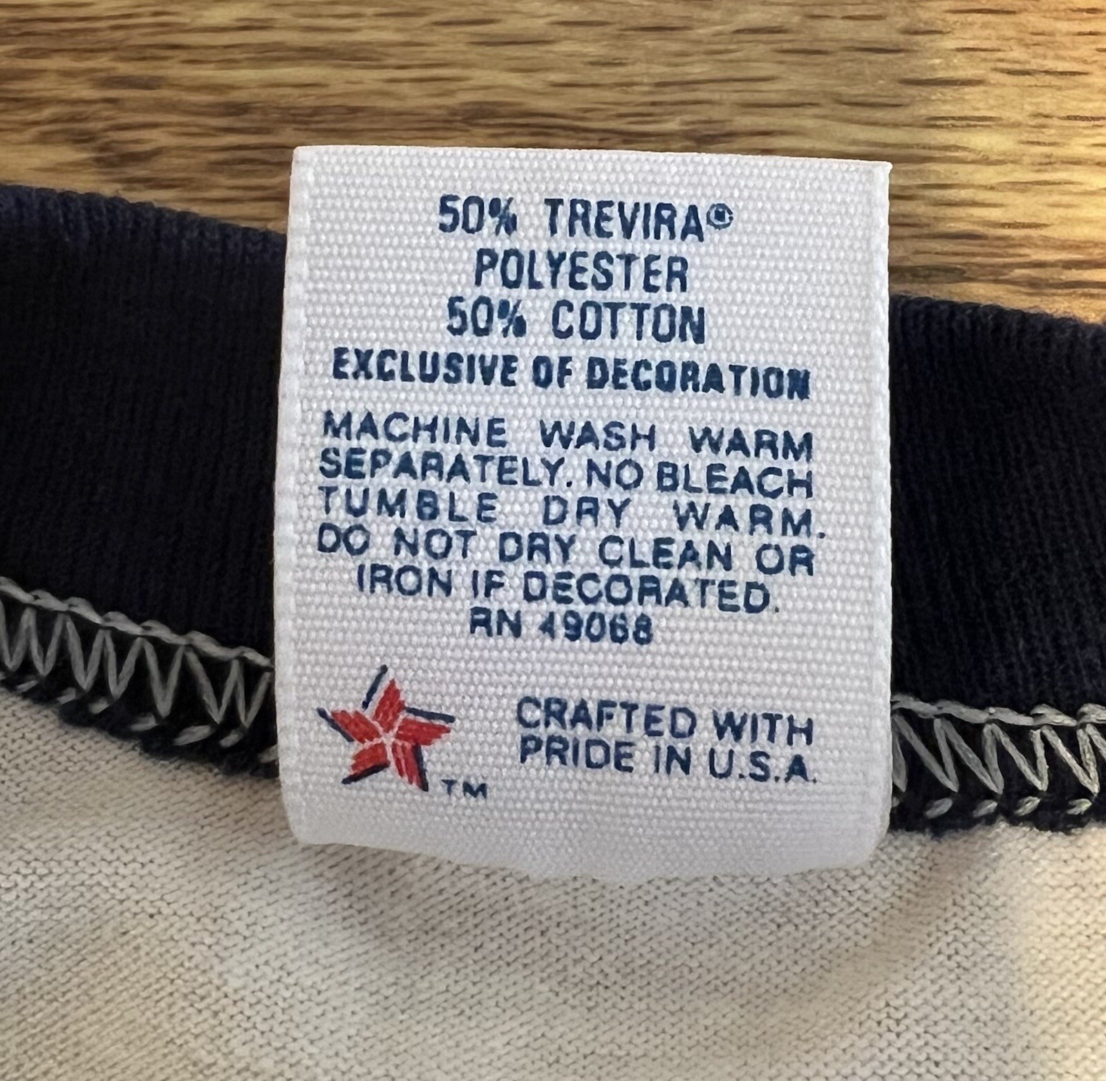 VTG Ringer T Shirt White Blue “Shea Scorpions” 50/50 Blend Adult M