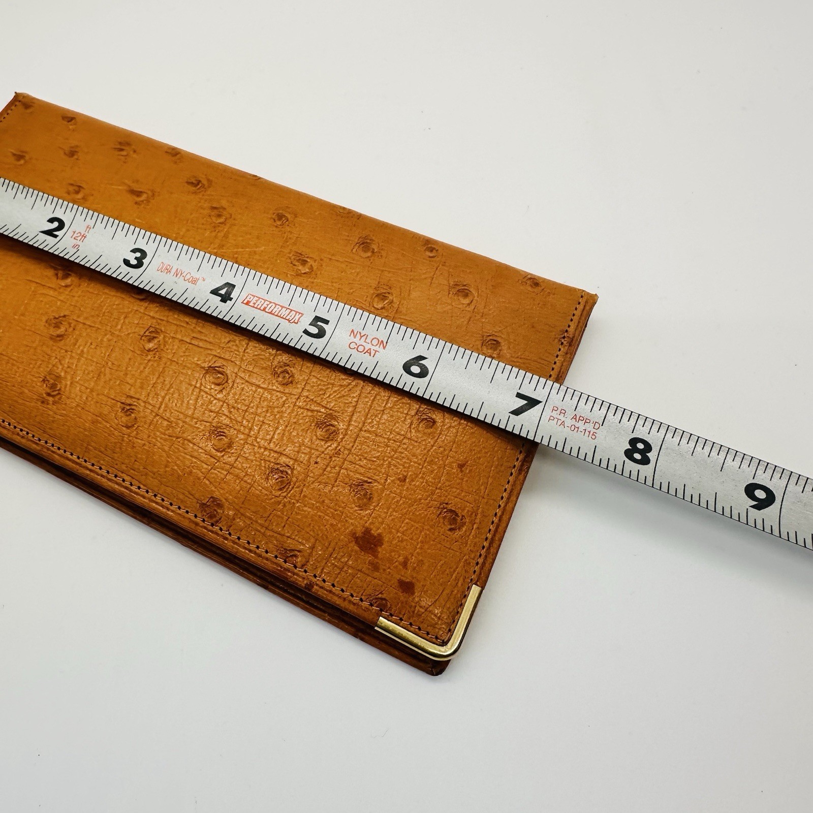 VTG 1950s Organizing Wallet Ostrich Leather With Mechanical Pencil Notepad