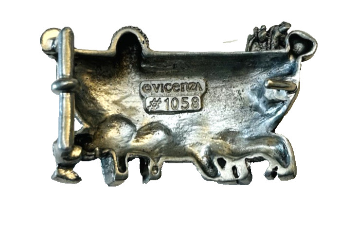 Vintage Noah’s Ark Vicenza Pewter Silver Tone Belt Buckle Rare #1058 Unique