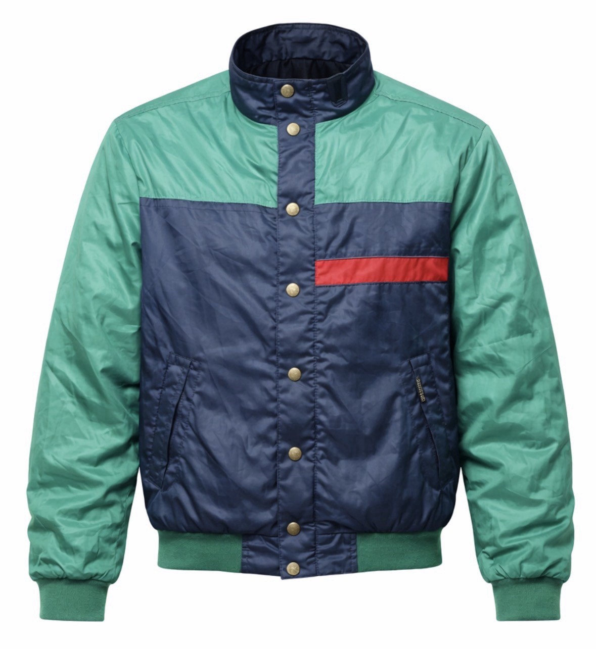 Vintage 80s Current Seen Color Block Jacket Youth Medium (12) Blue Green Red