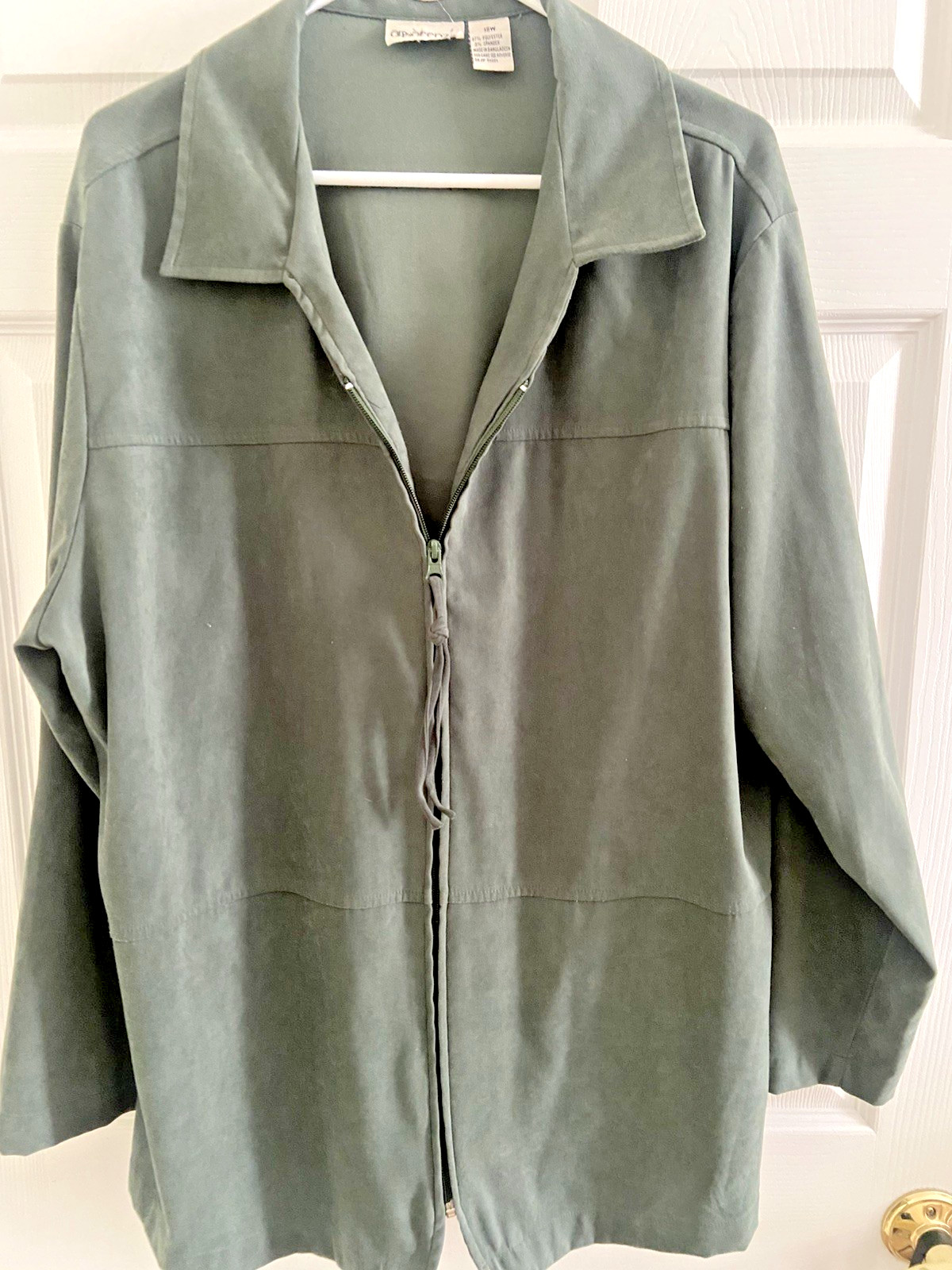 Vintage Olive Green blouse and jacket, 18W, Apparenza