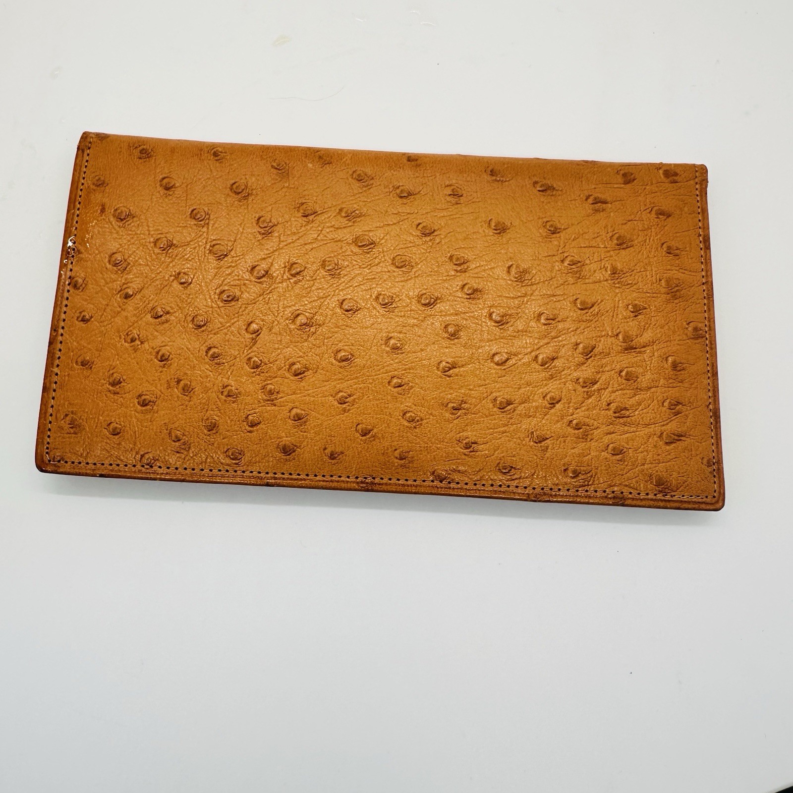 VTG 1950s Organizing Wallet Ostrich Leather With Mechanical Pencil Notepad